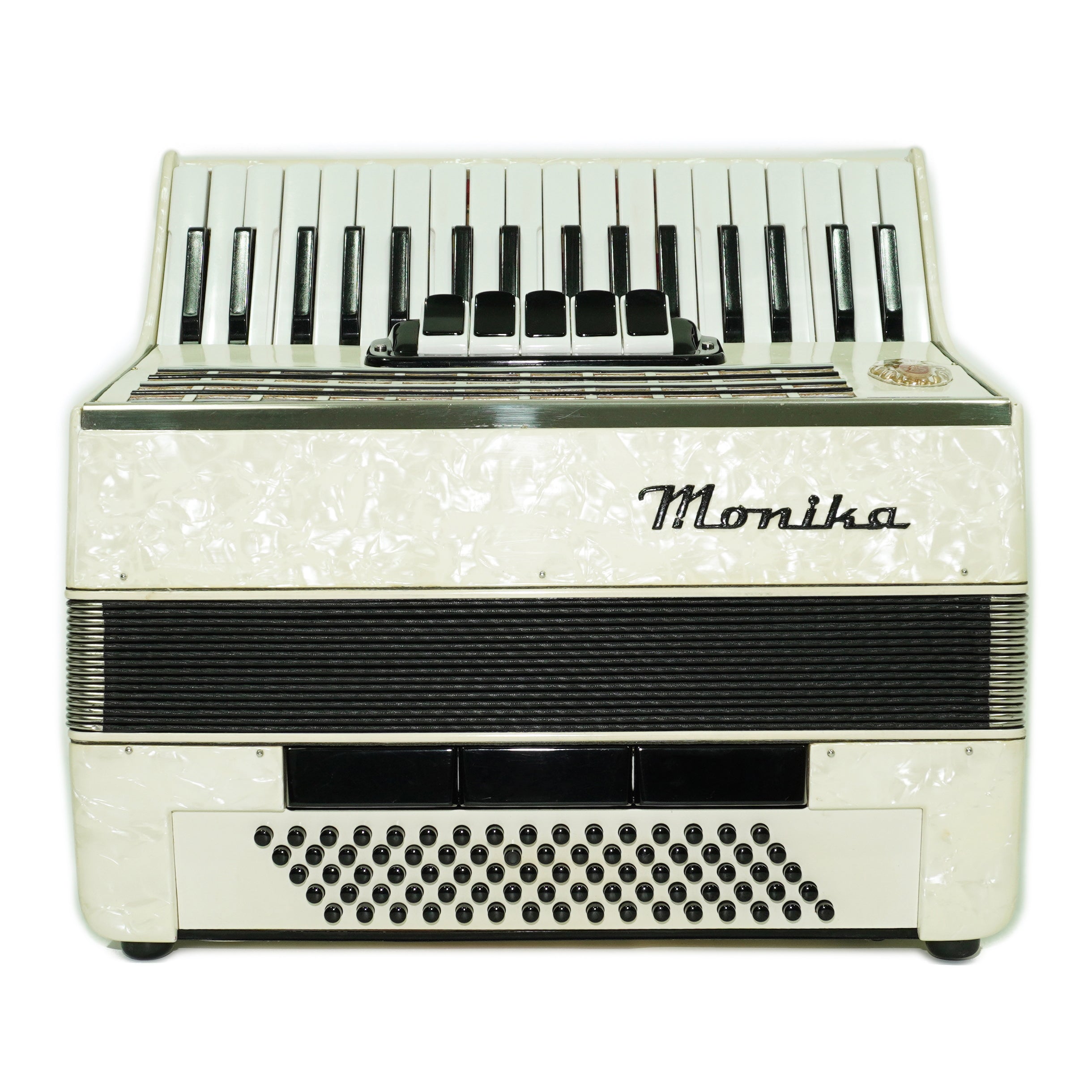 German Piano Accordion 80 Bass Monika, New Straps and Soft Case for Gift, Keyboard Accordian Musical Instrument, 2673