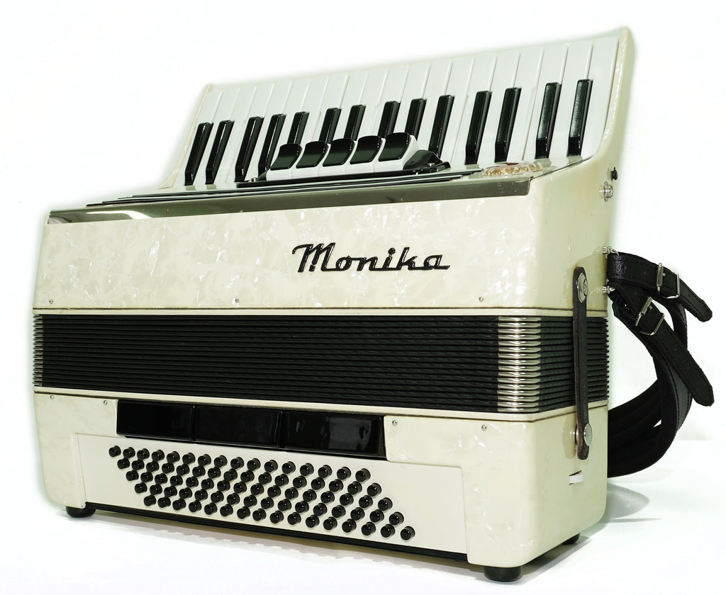 German Piano Accordion 80 Bass Monika, New Straps and Soft Case for Gift, Keyboard Accordian Musical Instrument, 2673