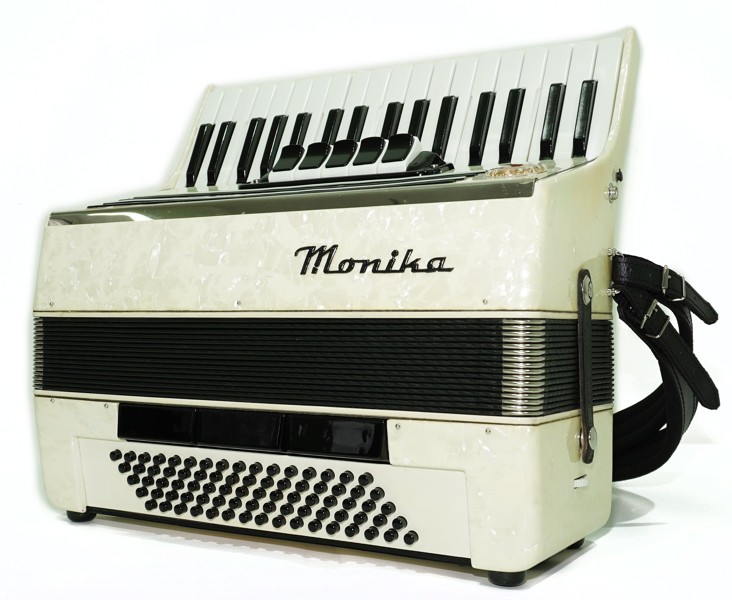German Piano Accordion 80 Bass Monika, New Straps and Soft Case for Gift, Keyboard Accordian Musical Instrument, 2673