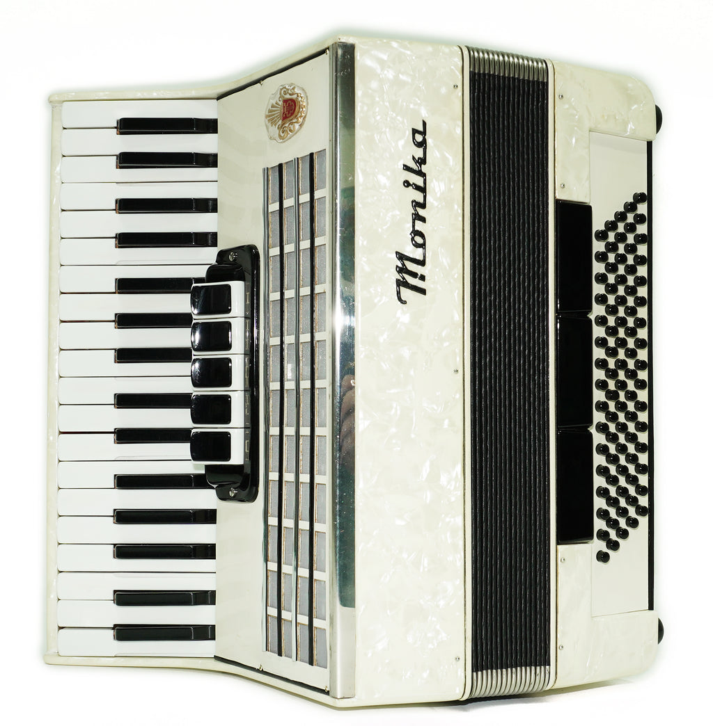 German Piano Accordion 80 Bass Monika, New Straps and Soft Case for Gift, Keyboard Accordian Musical Instrument, 2673