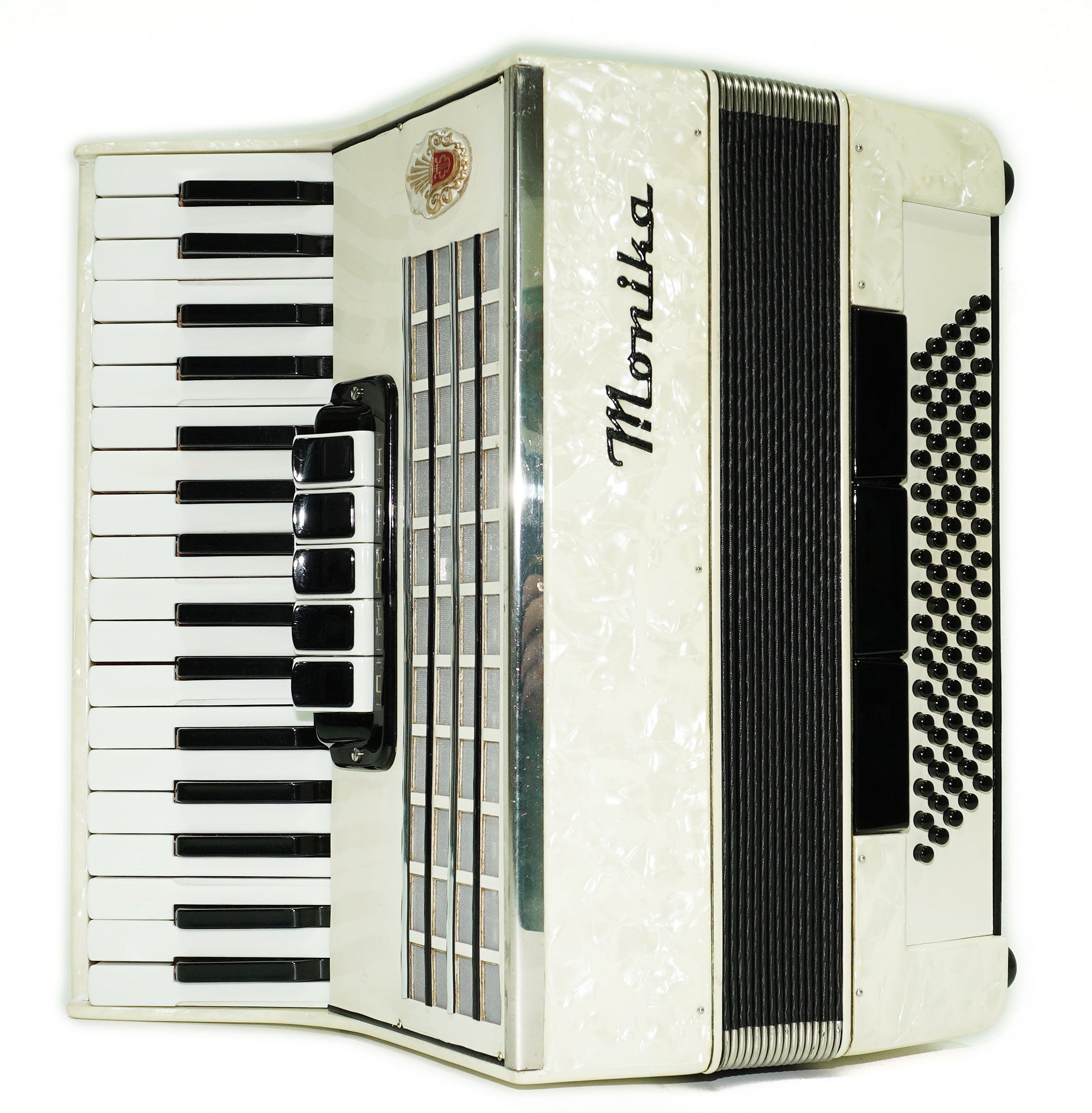 German Piano Accordion 80 Bass Monika, New Straps and Soft Case for Gift, Keyboard Accordian Musical Instrument, 2673