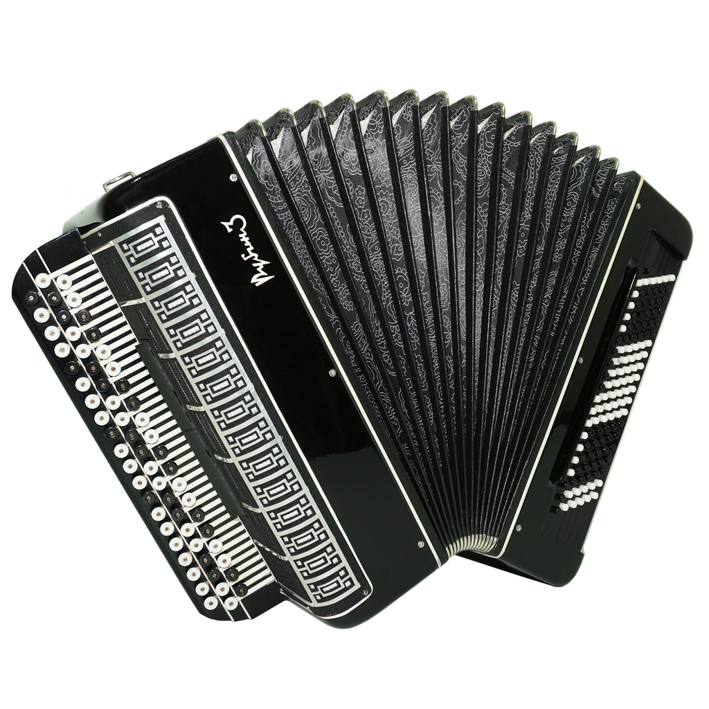 Converter Bayan Rubin 3 Free Bass and Stradella, 120 Bass Button Accordion, Vintage Russian Bayan Accordian, with Straps and Soft Case, 2676