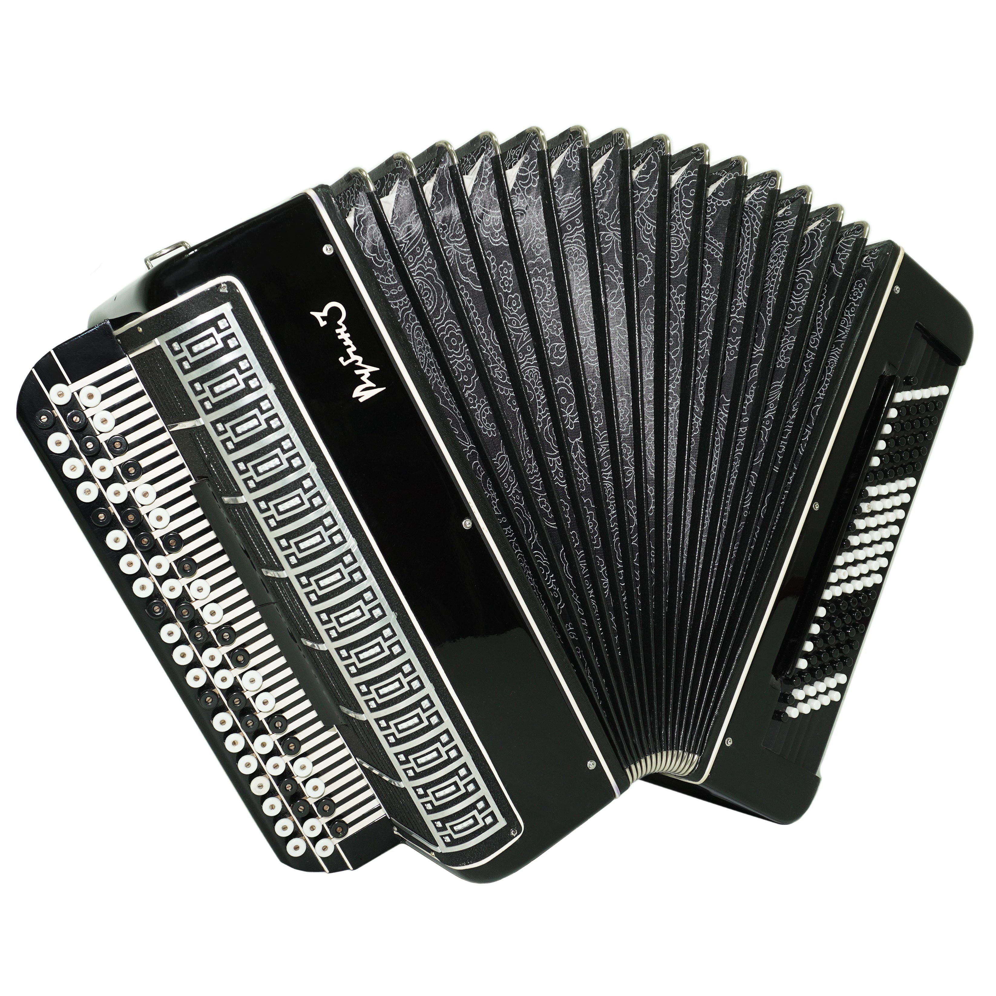 Converter Bayan Rubin 3 Free Bass and Stradella, 120 Bass Button Accordion, Vintage Russian Bayan Accordian, with Straps and Soft Case, 2676