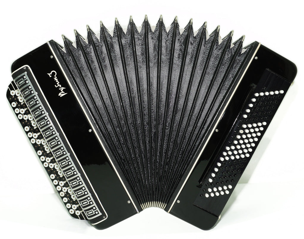 Converter Bayan Rubin 3 Free Bass and Stradella, 120 Bass Button Accordion, Vintage Russian Bayan Accordian, with Straps and Soft Case, 2676