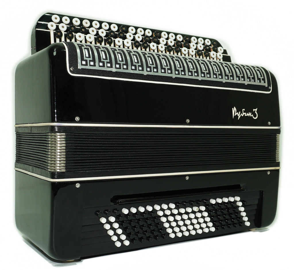 Converter Bayan Rubin 3 Free Bass and Stradella, 120 Bass Button Accordion, Vintage Russian Bayan Accordian, with Straps and Soft Case, 2676