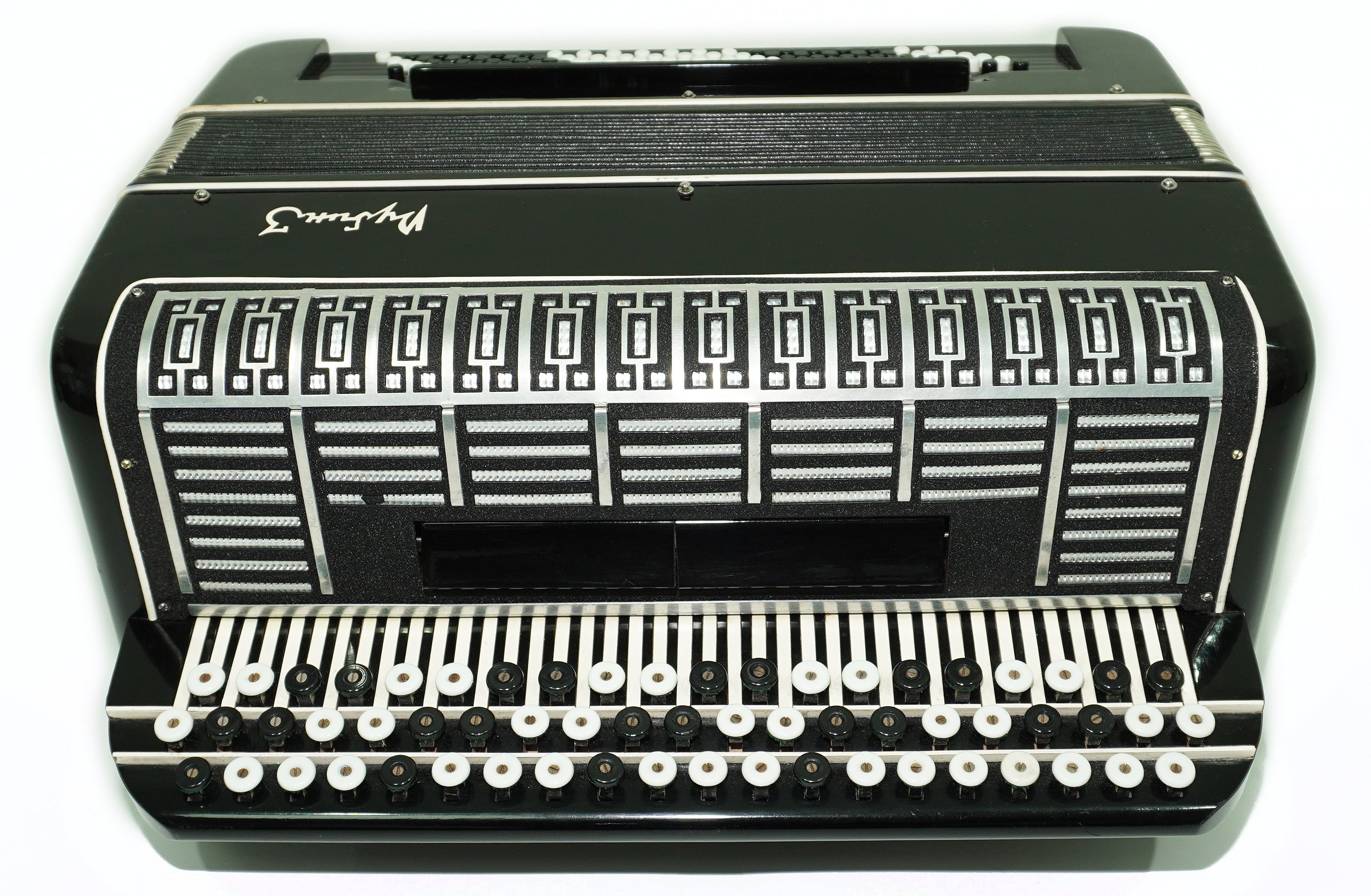 Converter Bayan Rubin 3 Free Bass and Stradella, 120 Bass Button Accordion, Vintage Russian Bayan Accordian, with Straps and Soft Case, 2676