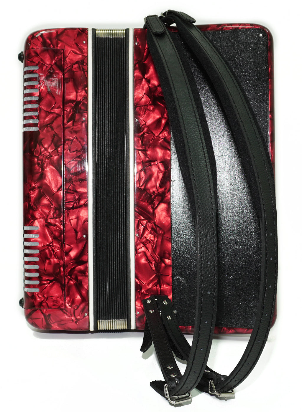 Vintage Bayan Orfey 5-reihiges Knopfakkordeon 120 Bässe, neue Riemen und Softcase als Geschenk, Konzertakkordeon für Erwachsene, Original sowjetisches Bayan, 2677
