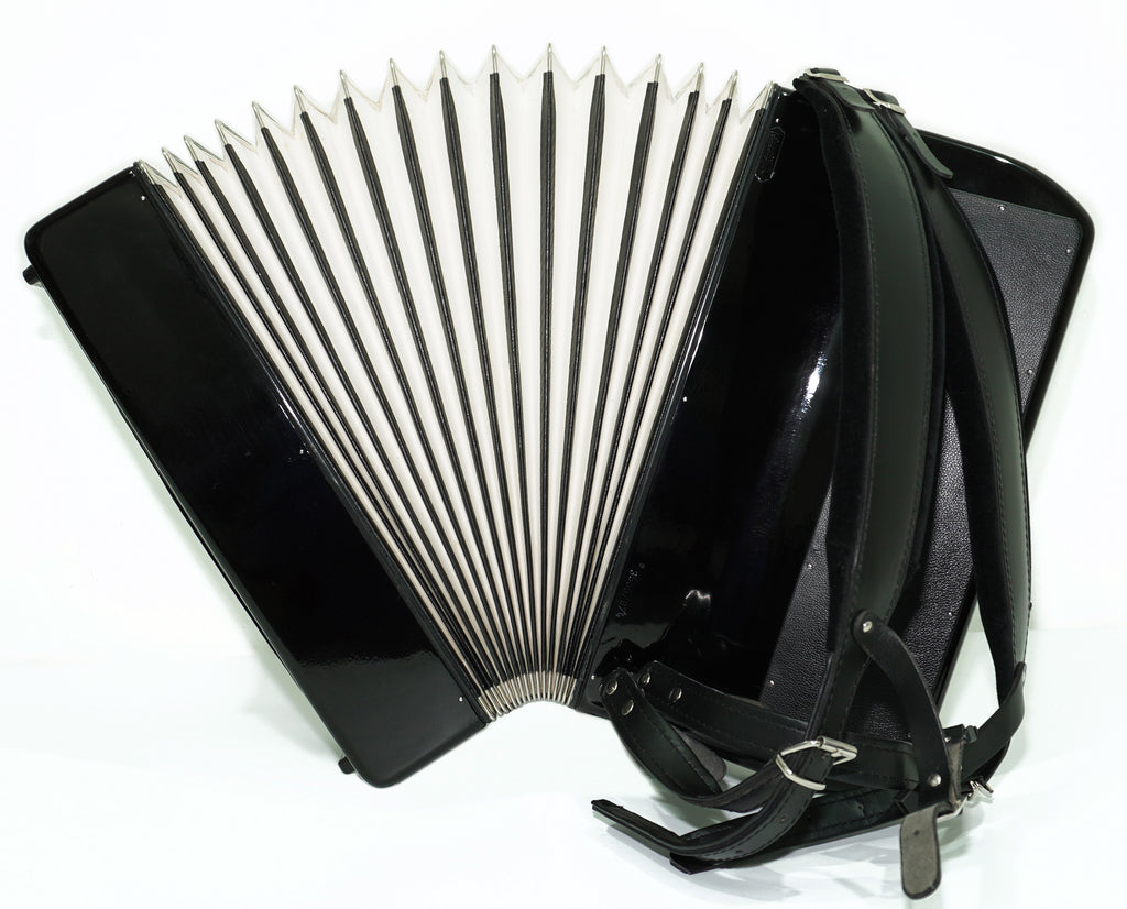 Weltmeister Grandina Knopfakkordeon 120 Bässe, hergestellt in Deutschland, 5-reihig Bayan B Griff, Gurte und Softcase, Vintage Profi Akkordeion, 2674