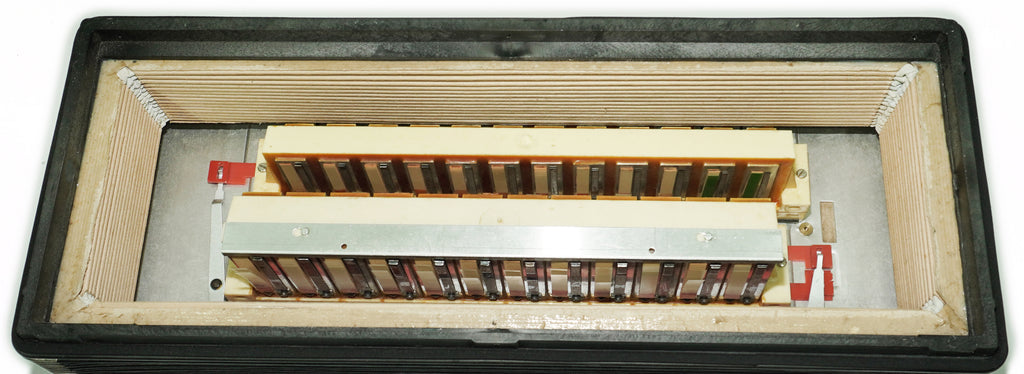Weltmeister Grandina Knopfakkordeon 120 Bässe, hergestellt in Deutschland, 5-reihig Bayan B Griff, Gurte und Softcase, Vintage Profi Akkordeion, 2674