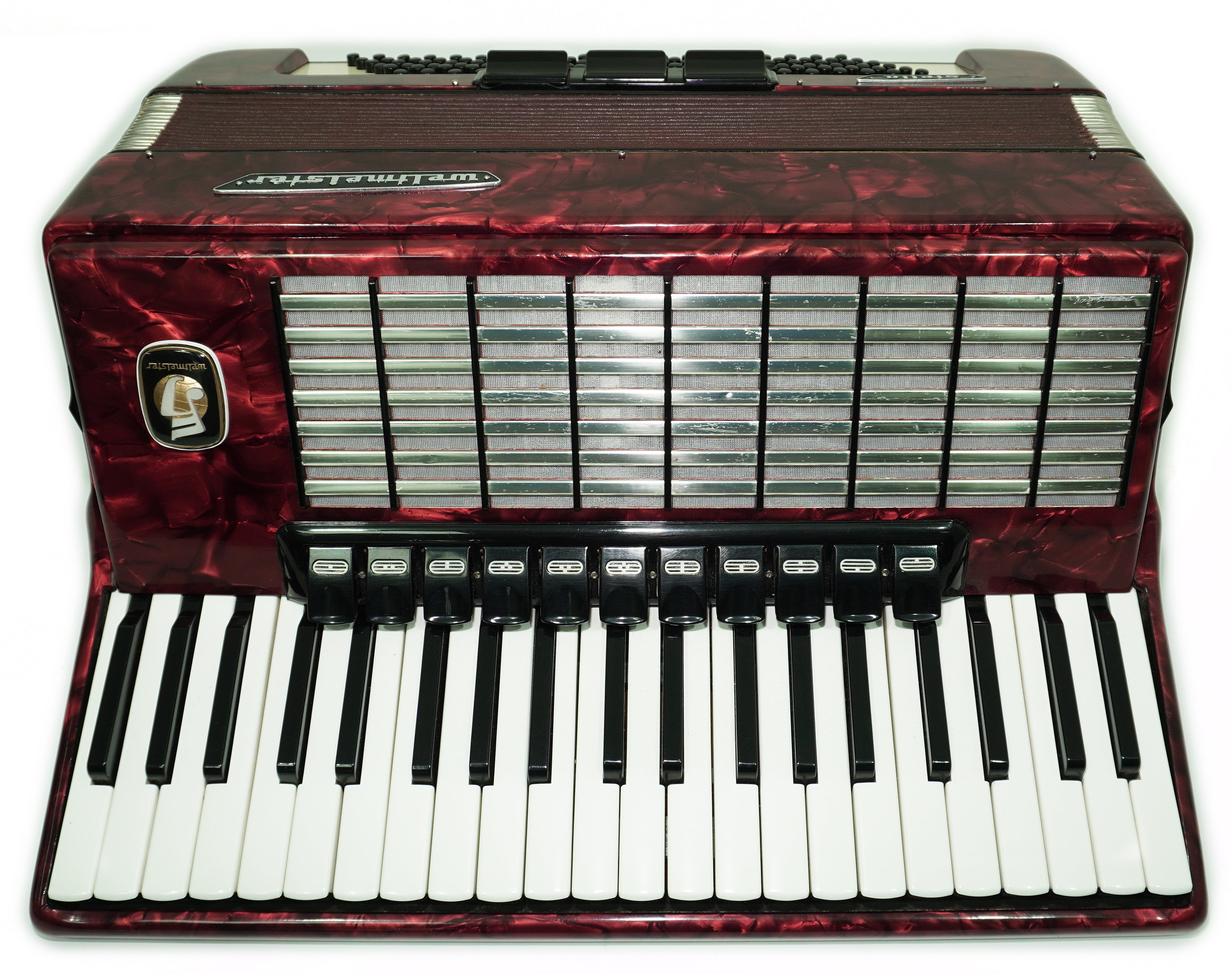 Weltmeister Stella Akkordeon 120 Bass, deutsches Akkordeon Instrument, neue Riemen und Soft Case als Geschenk, originales Tasten-Klavier-Akkordeon, 2675