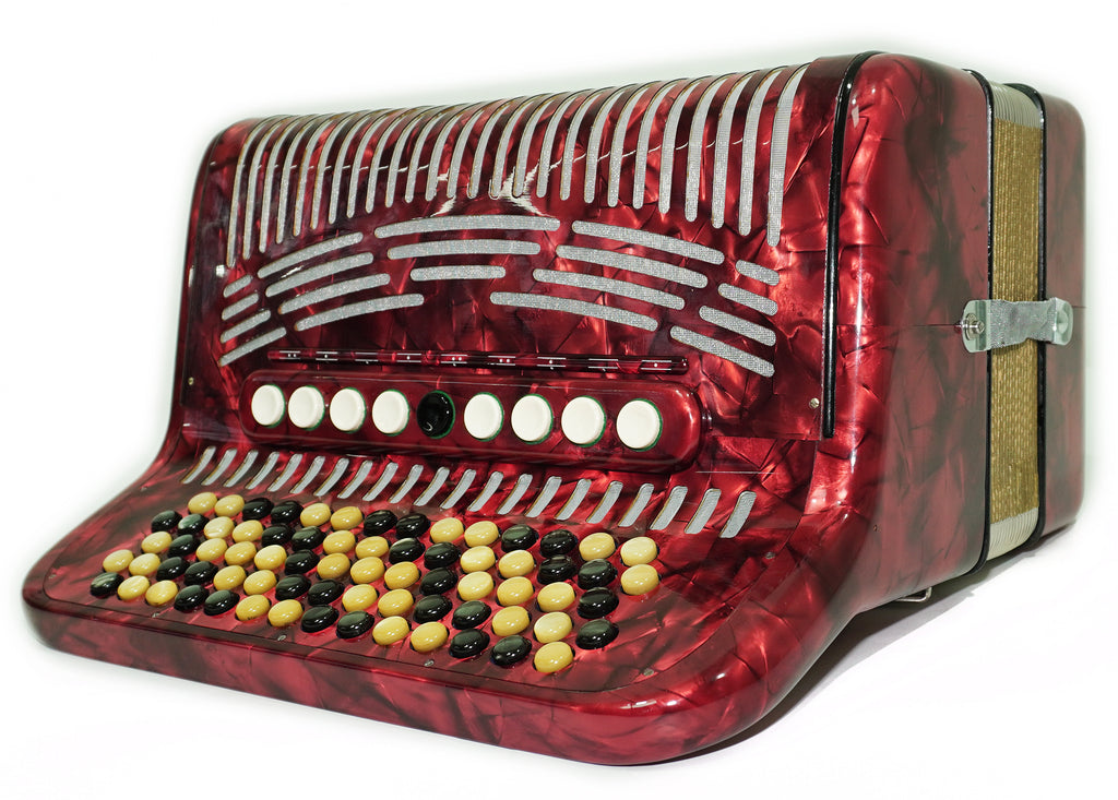 Vintage Hohner Accordina II C Griff Button Accordion 96 Bass, made in Germany, with New Straps and Hard Case, Original Accordeone de Botones, 2686