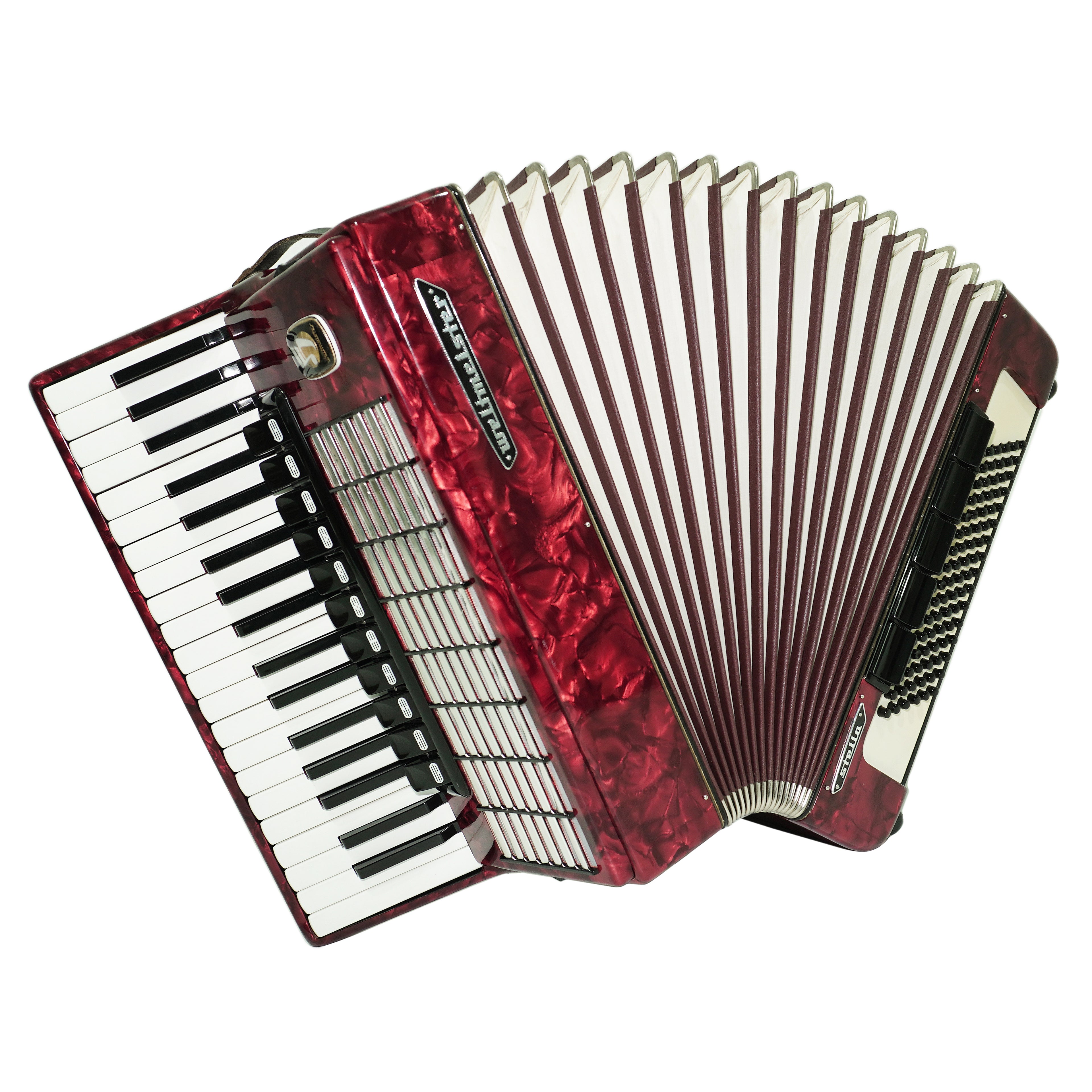 Weltmeister Stella Accordion 96 Bass, German Accordian Instrument, New Straps and Soft Case for Gift, Original Keyboard Piano Acordeone, 2688