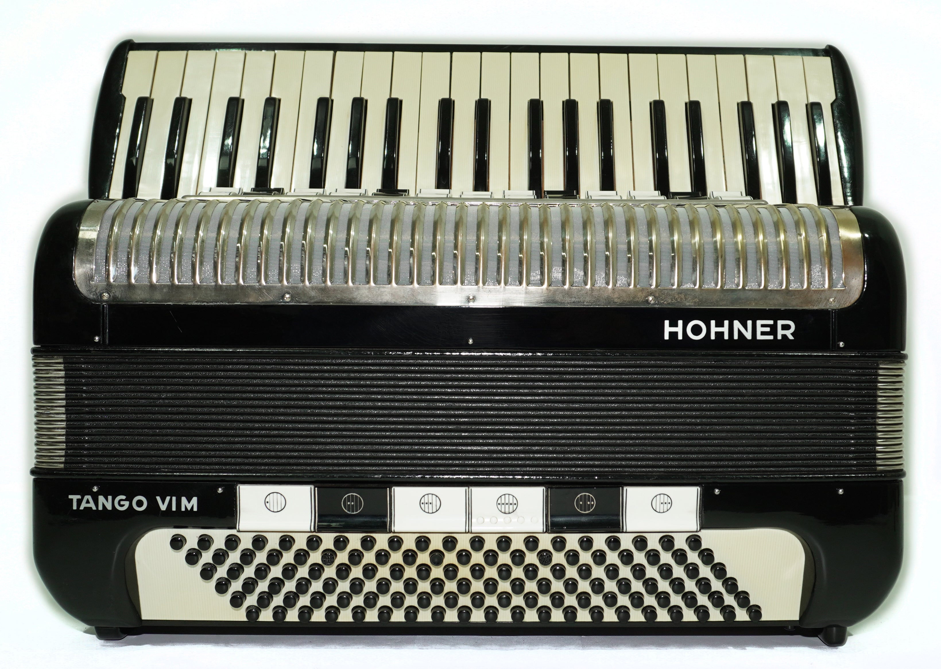 Hohner Tango VIM Accordion 120 Bass, made in Germany, Vintage Piano Accordion, incl. New Straps and Soft Case, 2694