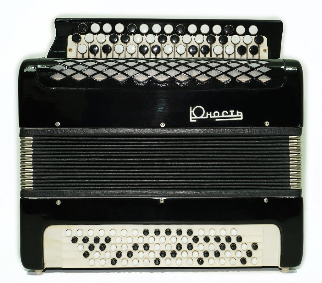 Free Bass Button Accordion Lightweight Tula Russian Bayan Yunost 80 Bass, New Straps, Vintage Bayan Accordian, 2692