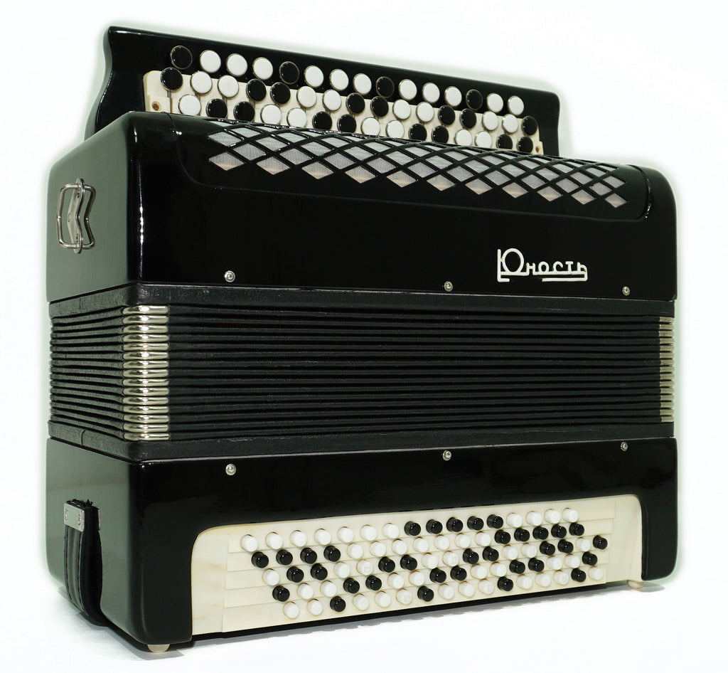 Free Bass Button Accordion Lightweight Tula Russian Bayan Yunost 80 Bass, New Straps, Vintage Bayan Accordian, 2692