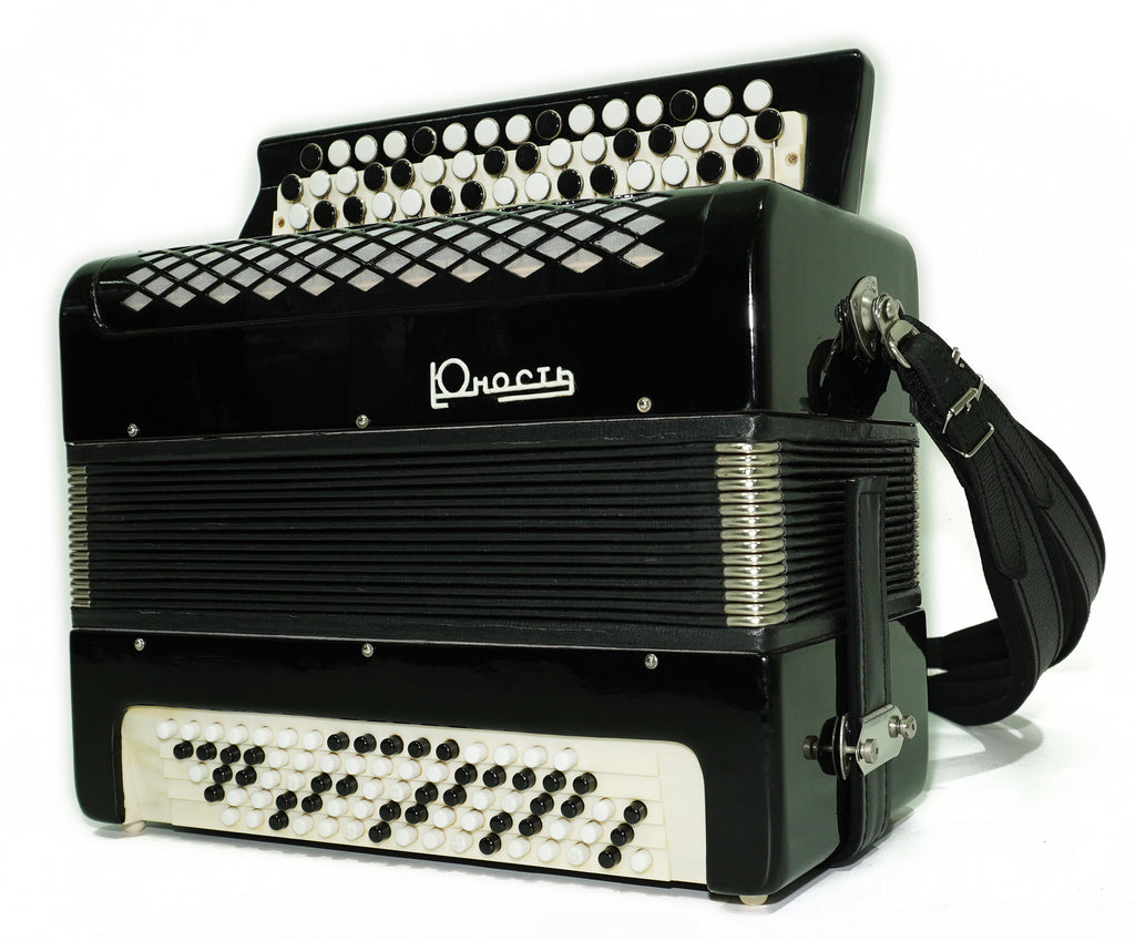 Free Bass Button Accordion Lightweight Tula Russian Bayan Yunost 80 Bass, New Straps, Vintage Bayan Accordian, 2692