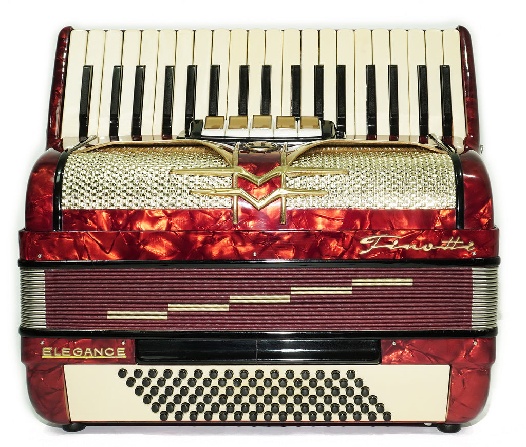 Akkordeon Firotti Elegance 96 Bässe, hergestellt in Deutschland, Pianoakkordeon, Riemen und Hartschalenkoffer, 2695