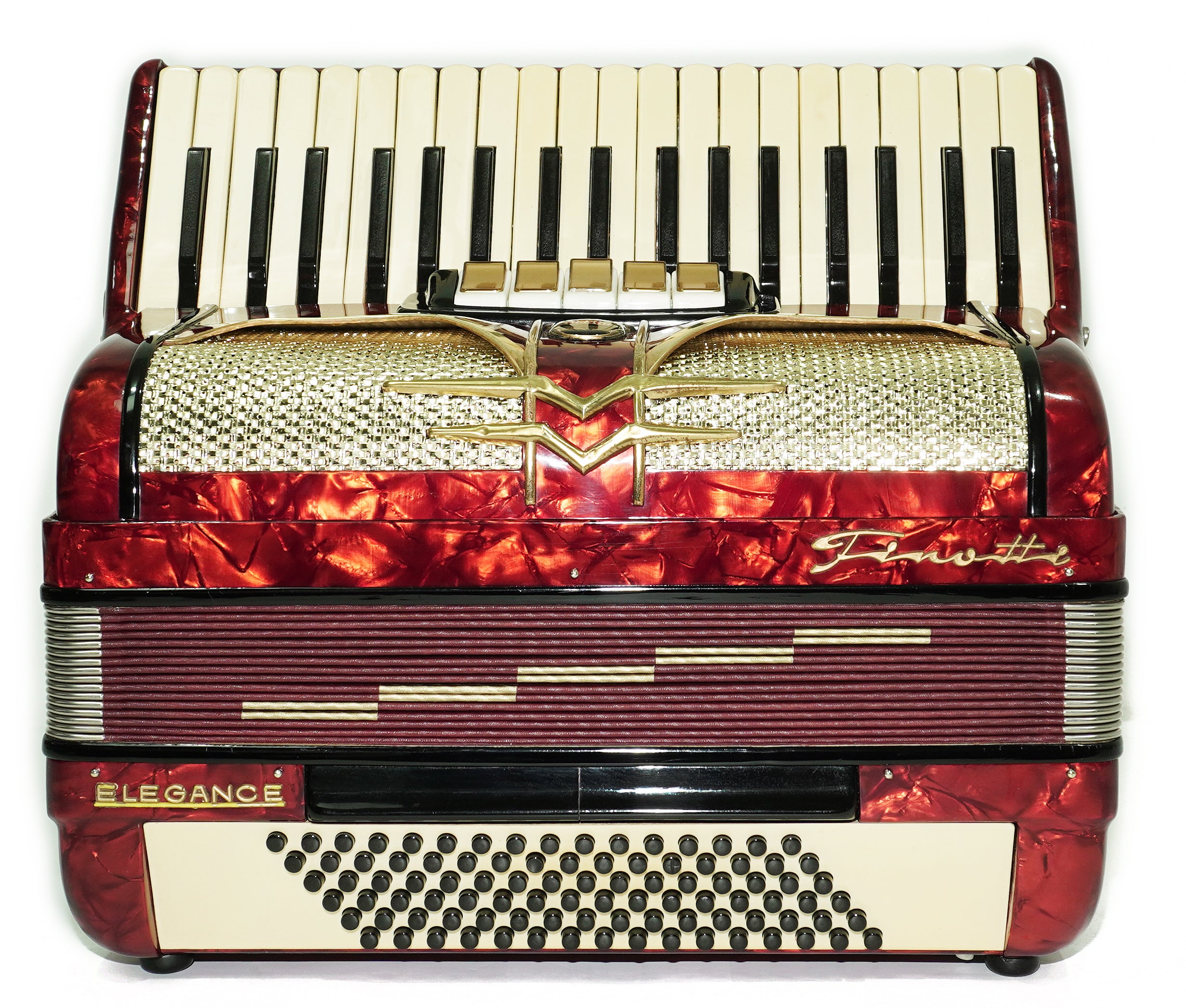 Accordion Firotti Elegance 96 Bass, made in Germany Piano Accordian, Straps and Hard Case, 2695