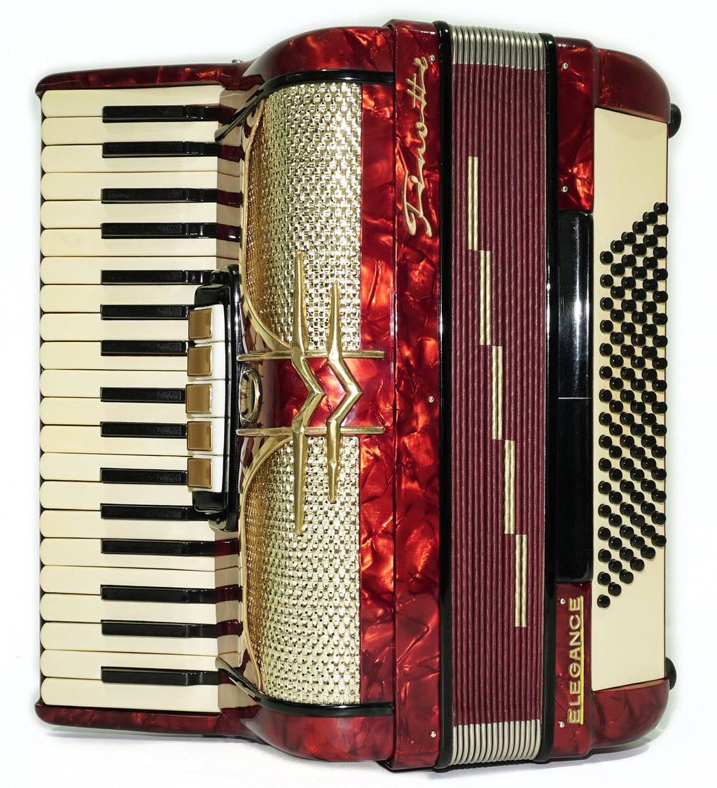 Akkordeon Firotti Elegance 96 Bässe, hergestellt in Deutschland, Pianoakkordeon, Riemen und Hartschalenkoffer, 2695