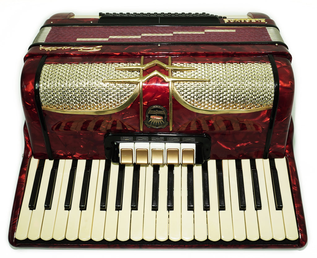 Akkordeon Firotti Elegance 96 Bässe, hergestellt in Deutschland, Pianoakkordeon, Riemen und Hartschalenkoffer, 2695