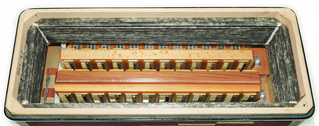 Akkordeon Firotti Elegance 96 Bässe, hergestellt in Deutschland, Pianoakkordeon, Riemen und Hartschalenkoffer, 2695
