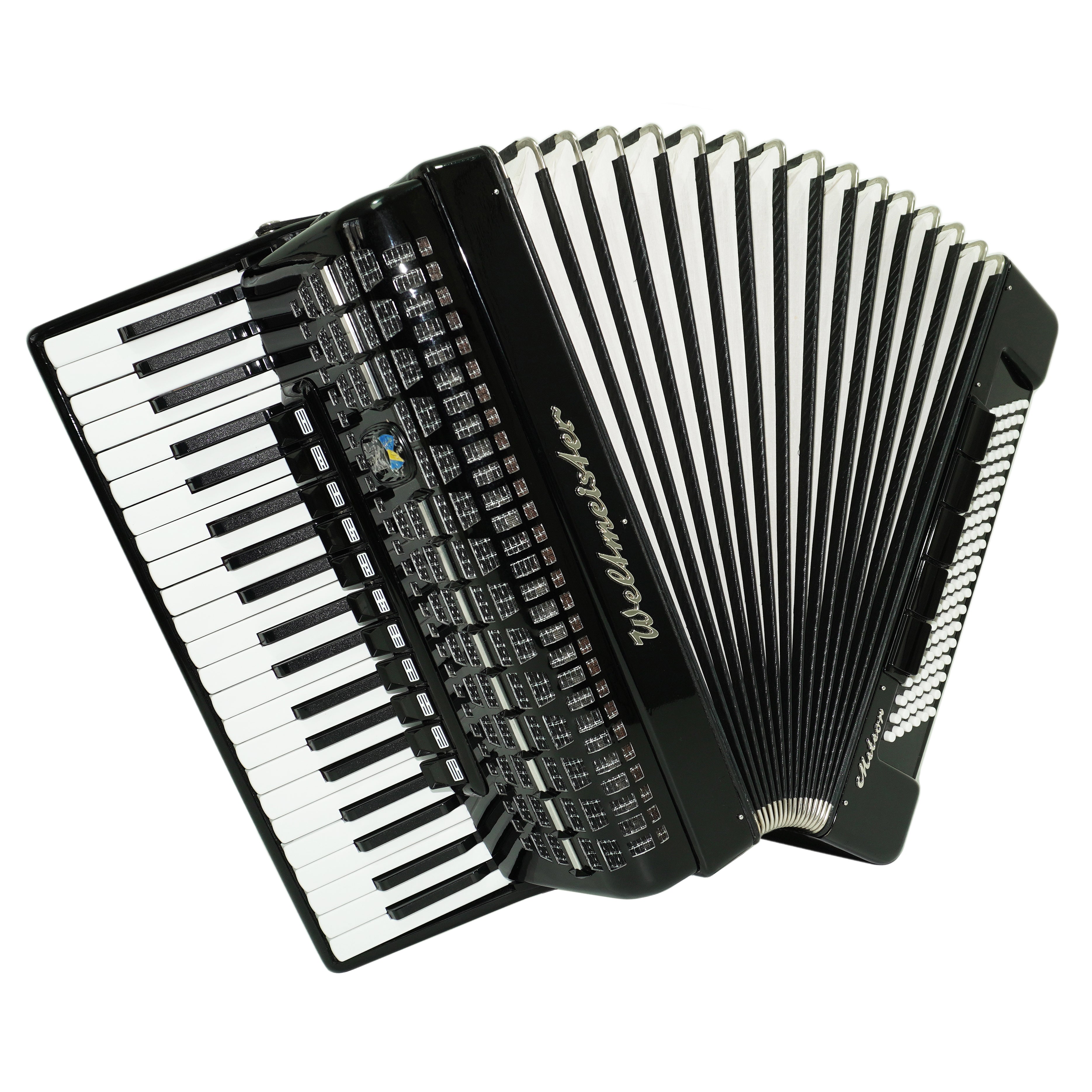Close to New! Full Size Weltmeister Meteor Accordion 120 bass made in Germany, Concert Piano Akkordeon for Adults, Straps and Hard Case, 2696