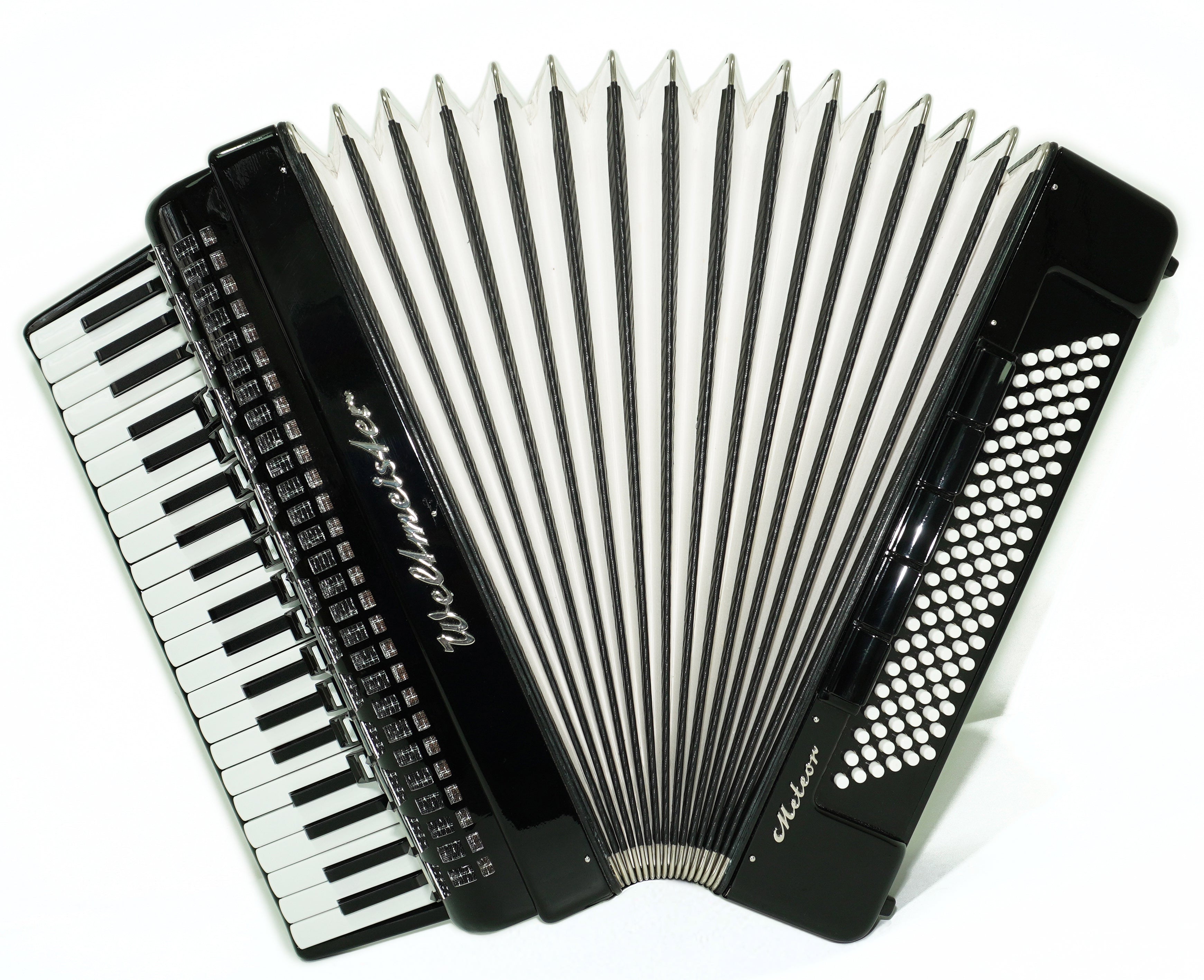 Close to New! Full Size Weltmeister Meteor Accordion 120 bass made in Germany, Concert Piano Akkordeon for Adults, Straps and Hard Case, 2696