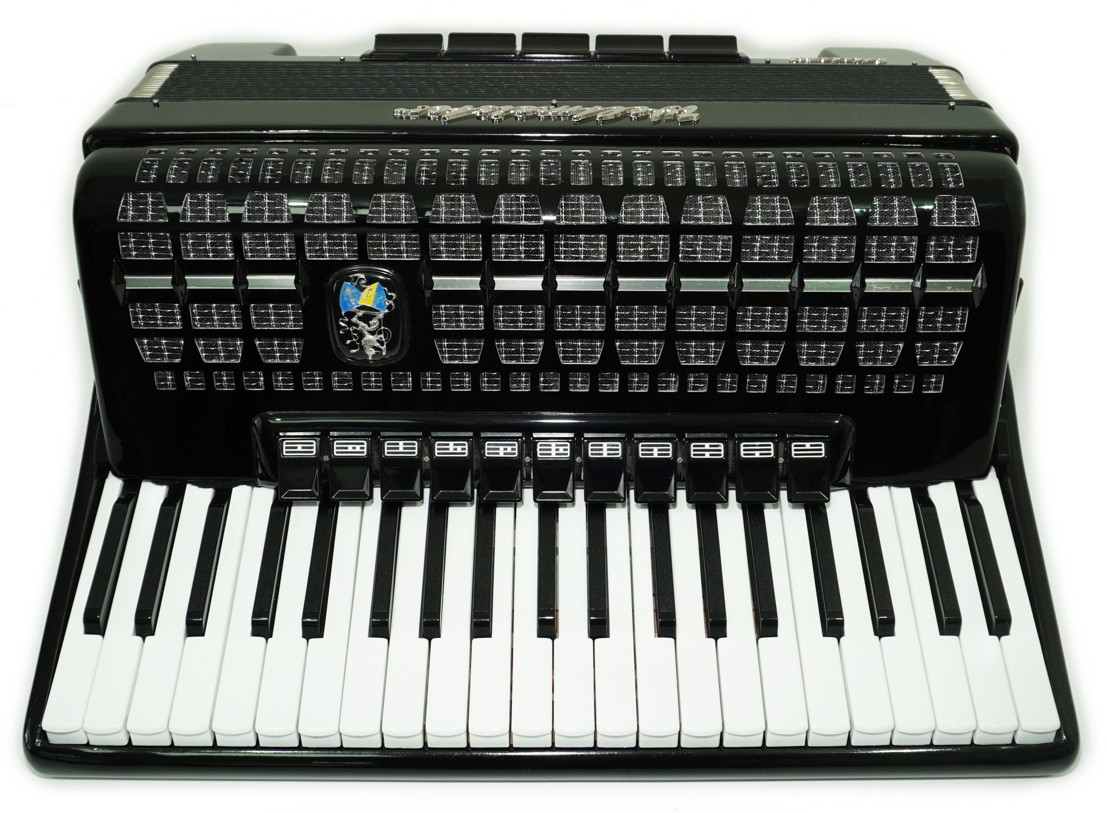 Close to New! Full Size Weltmeister Meteor Accordion 120 bass made in Germany, Concert Piano Akkordeon for Adults, Straps and Hard Case, 2696