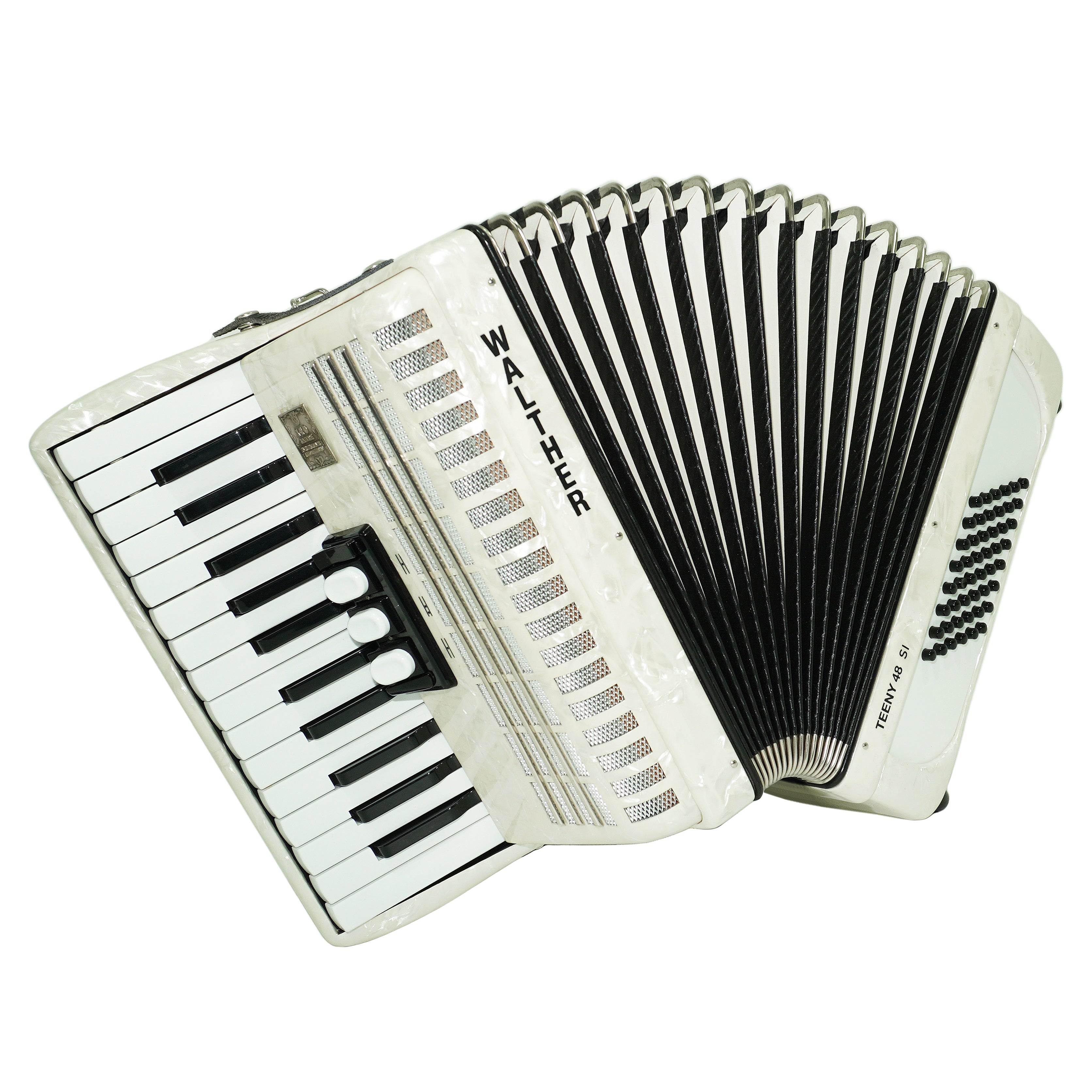 Close to New! Walther Teeny 48 Bass Lightweight Piano Accordion, German Akkordeon for Beginners Children Kids, Straps, Hard Case, 2697