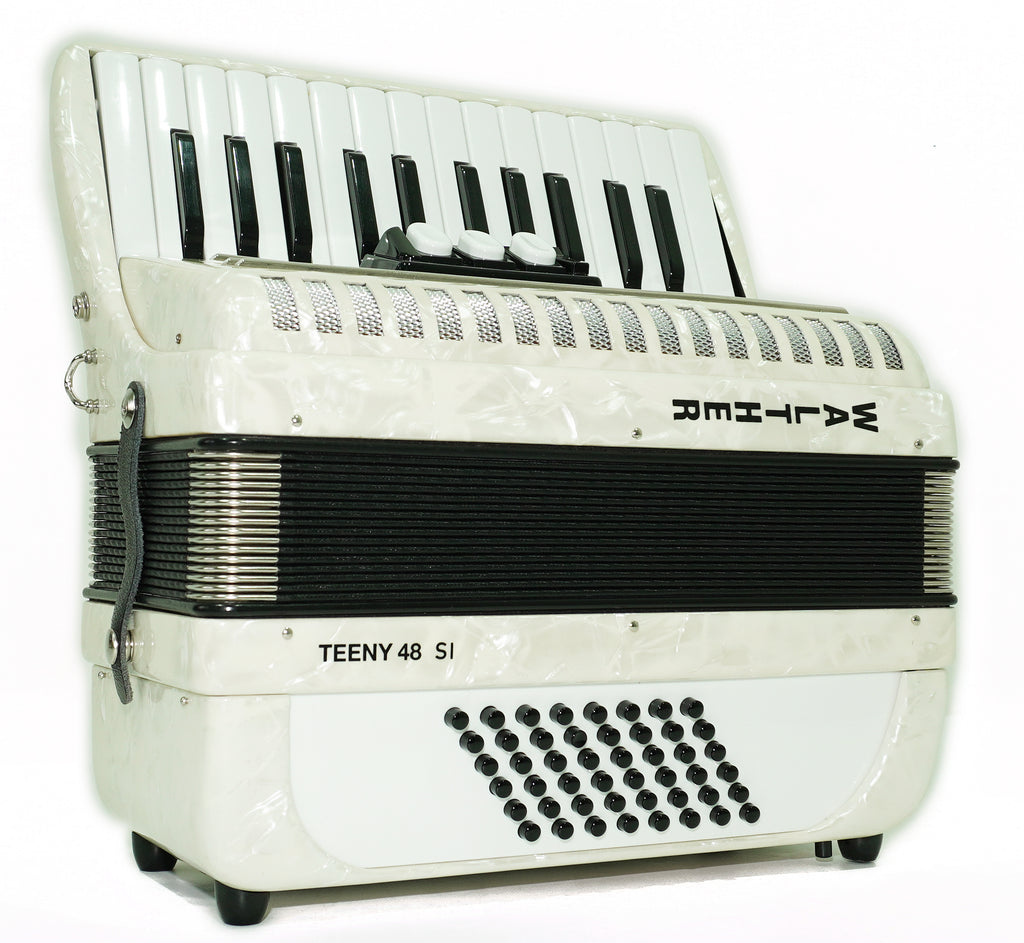 Close to New! Walther Teeny 48 Bass Lightweight Piano Accordion, German Akkordeon for Beginners Children Kids, Straps, Hard Case, 2697