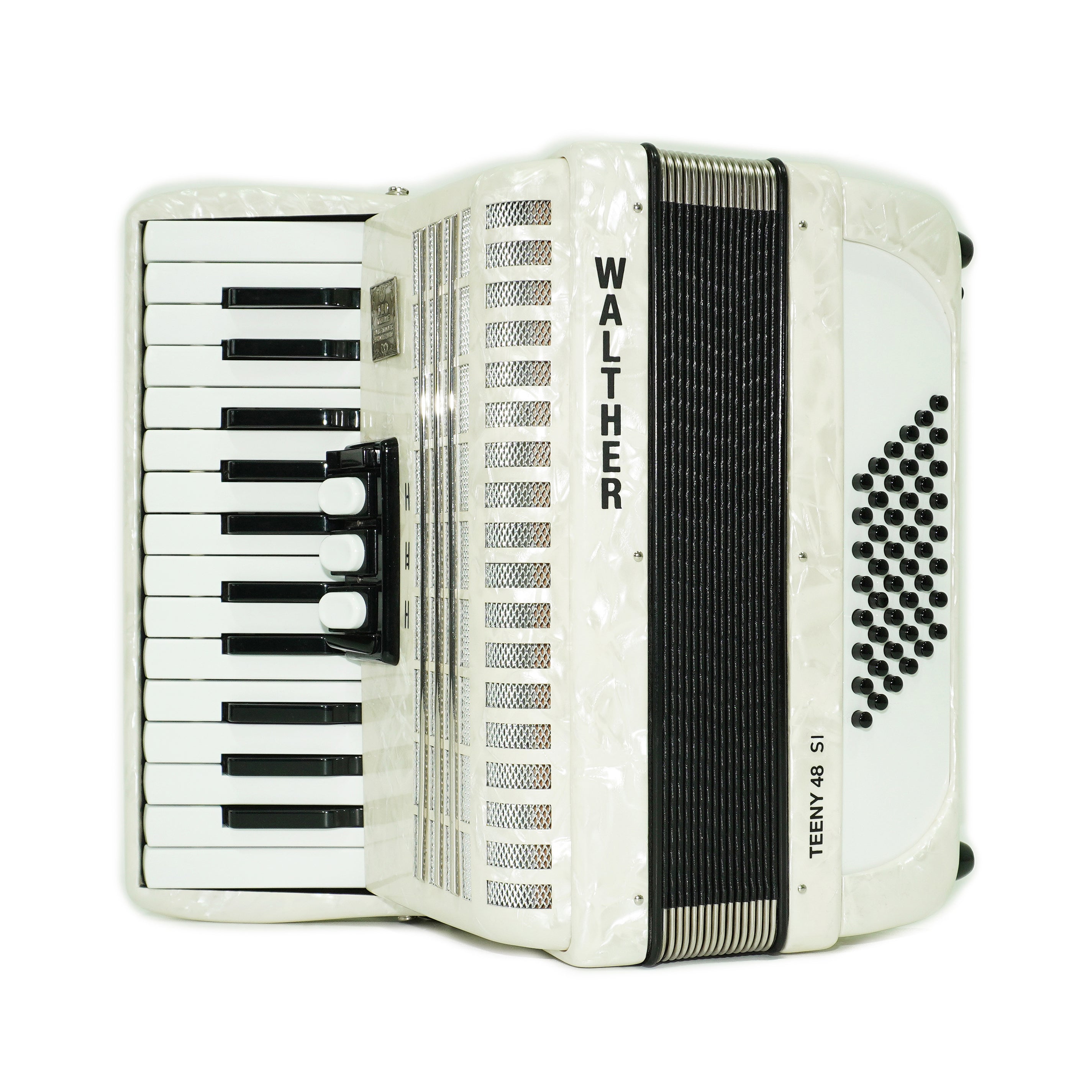 Close to New! Walther Teeny 48 Bass Lightweight Piano Accordion, German Akkordeon for Beginners Children Kids, Straps, Hard Case, 2697