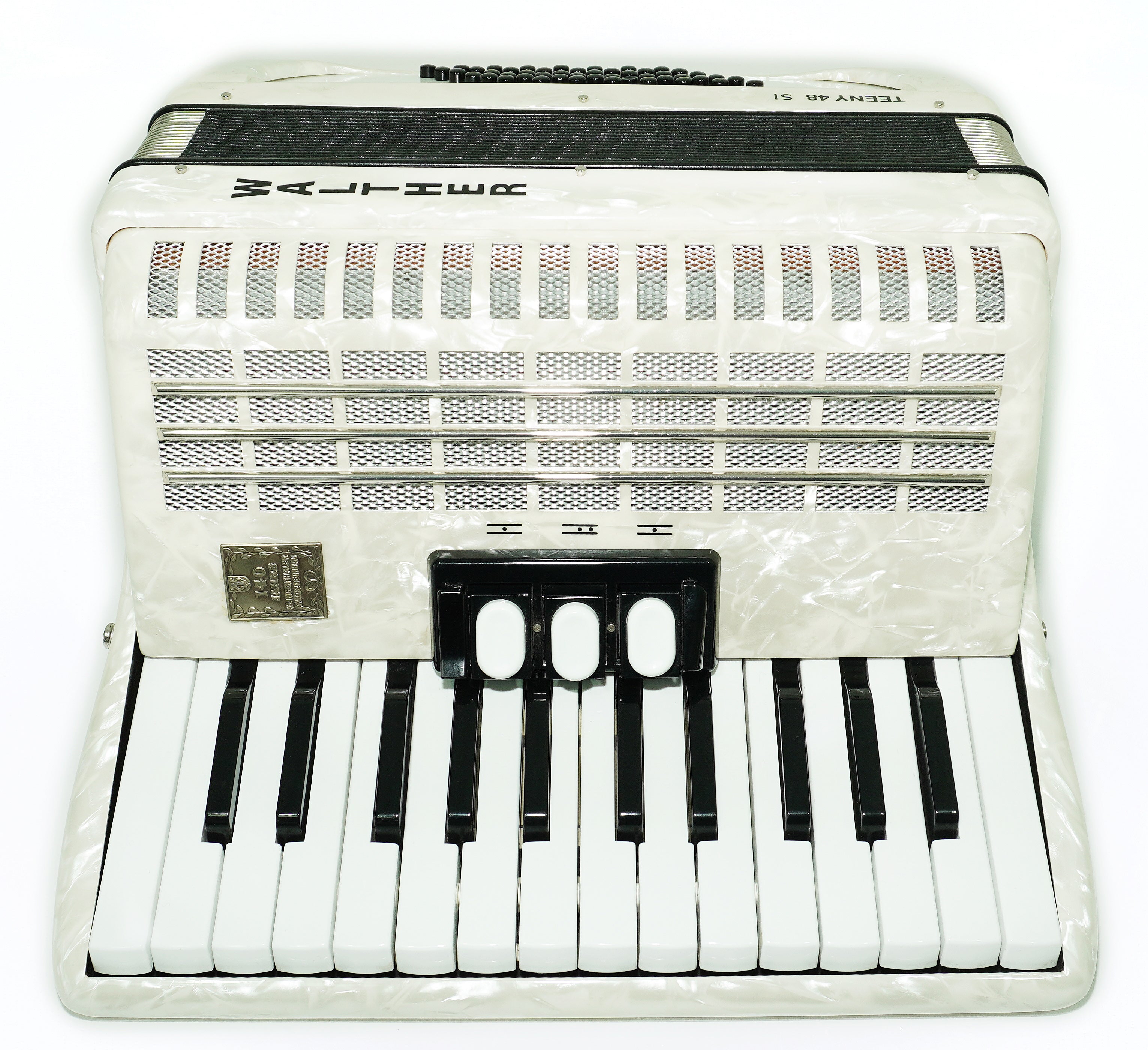 Close to New! Walther Teeny 48 Bass Lightweight Piano Accordion, German Akkordeon for Beginners Children Kids, Straps, Hard Case, 2697