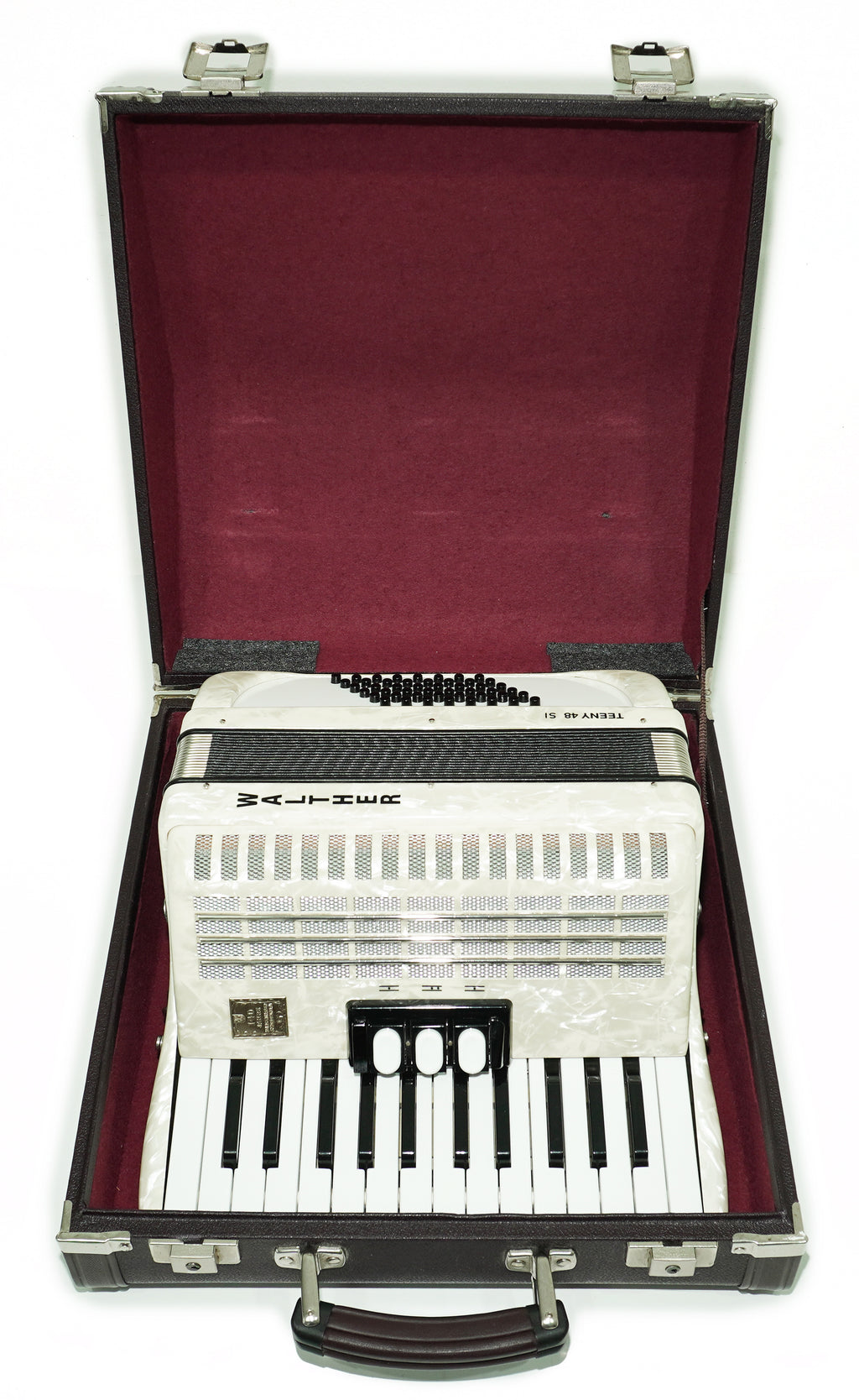 Close to New! Walther Teeny 48 Bass Lightweight Piano Accordion, German Akkordeon for Beginners Children Kids, Straps, Hard Case, 2697