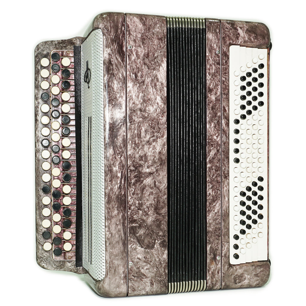 Tula Russian Bayan Tulskiy, 3 Row Chromatic Button Accordion, Vintage Music Box B System, New Straps and Soft Case, 2699