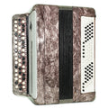Tula Russian Bayan Tulskiy, 3 Row Chromatic Button Accordion, Vintage Music Box B System, New Straps and Soft Case, 2699