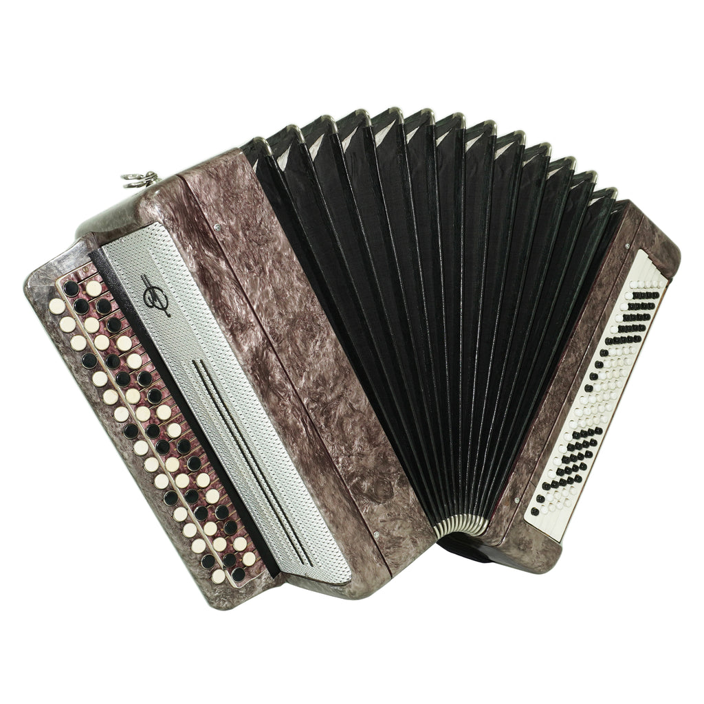 Tula Russian Bayan Tulskiy, 3 Row Chromatic Button Accordion, Vintage Music Box B System, New Straps and Soft Case, 2699