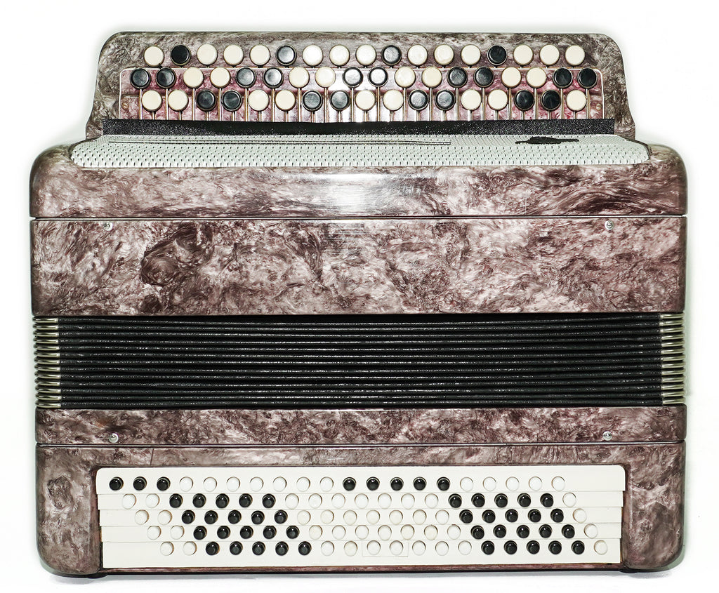 Tula Russian Bayan Tulskiy, 3 Row Chromatic Button Accordion, Vintage Music Box B System, New Straps and Soft Case, 2699