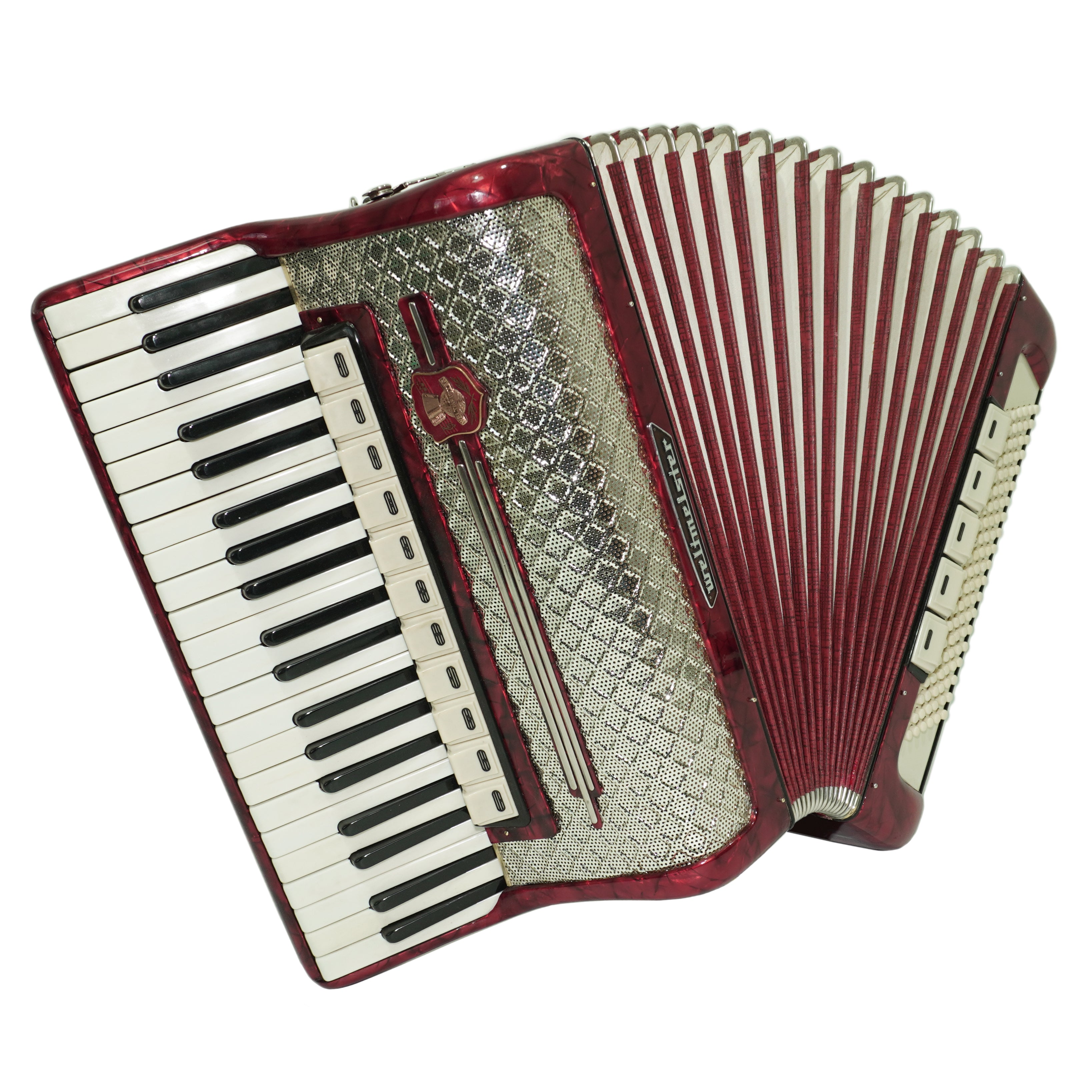 Weltmeister Accordion 120 Bass, German Full Size Keyboard Piano Accordian, New Straps and Soft Bag, 2730