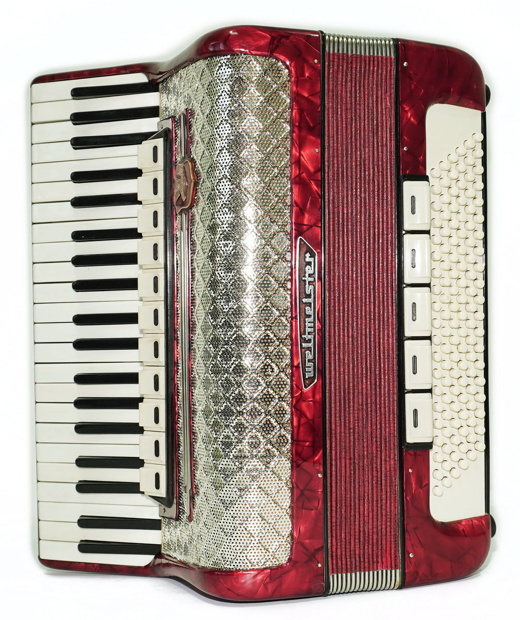 Weltmeister Accordion 120 Bass, German Full Size Keyboard Piano Accordian, New Straps and Soft Bag, 2730