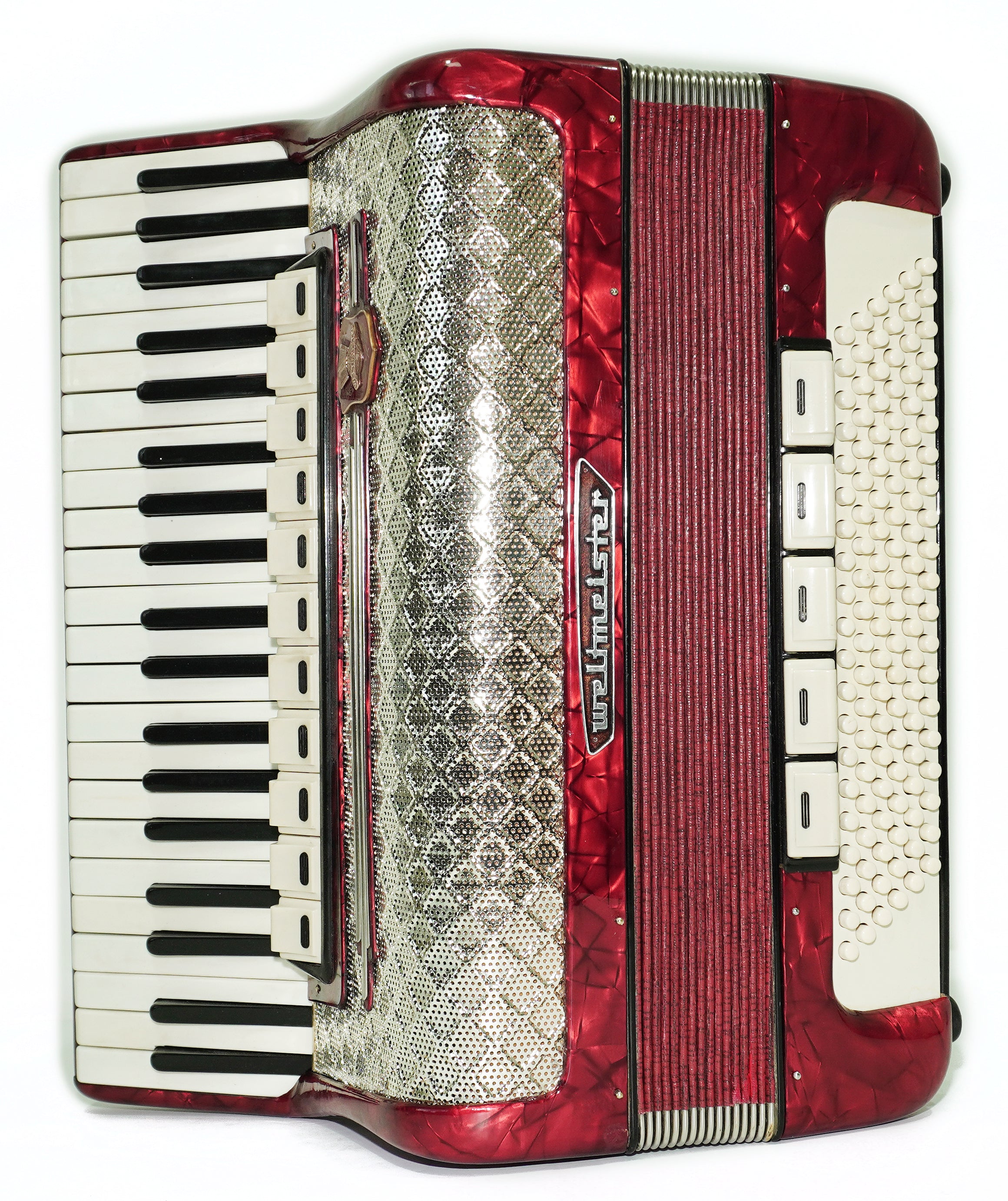 Weltmeister Accordion 120 Bass, German Full Size Keyboard Piano Accordian, New Straps and Soft Bag, 2730