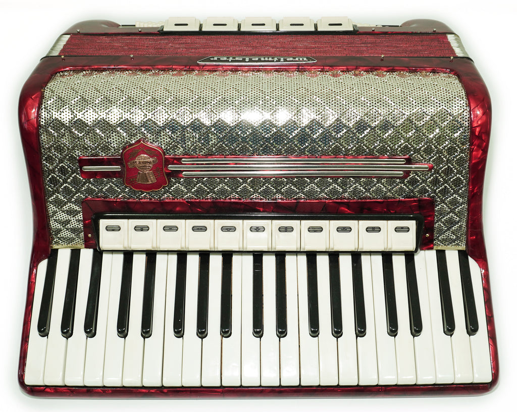Weltmeister Accordion 120 Bass, German Full Size Keyboard Piano Accordian, New Straps and Soft Bag, 2730