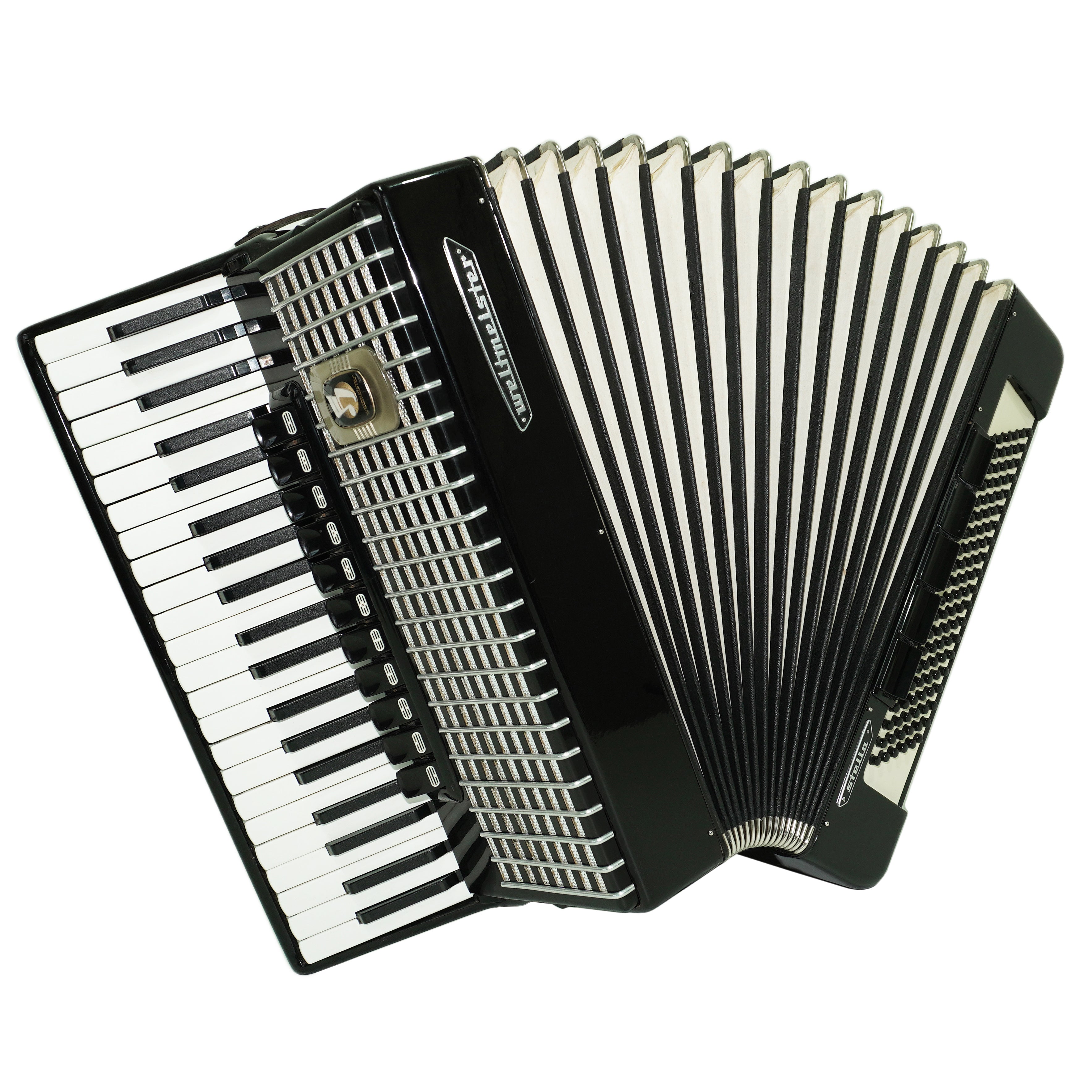 Weltmeister Stella Accordion 120 Bass, German Full Size Keyboard Piano Accordian, New Straps and Soft Bag for Gift, 2703