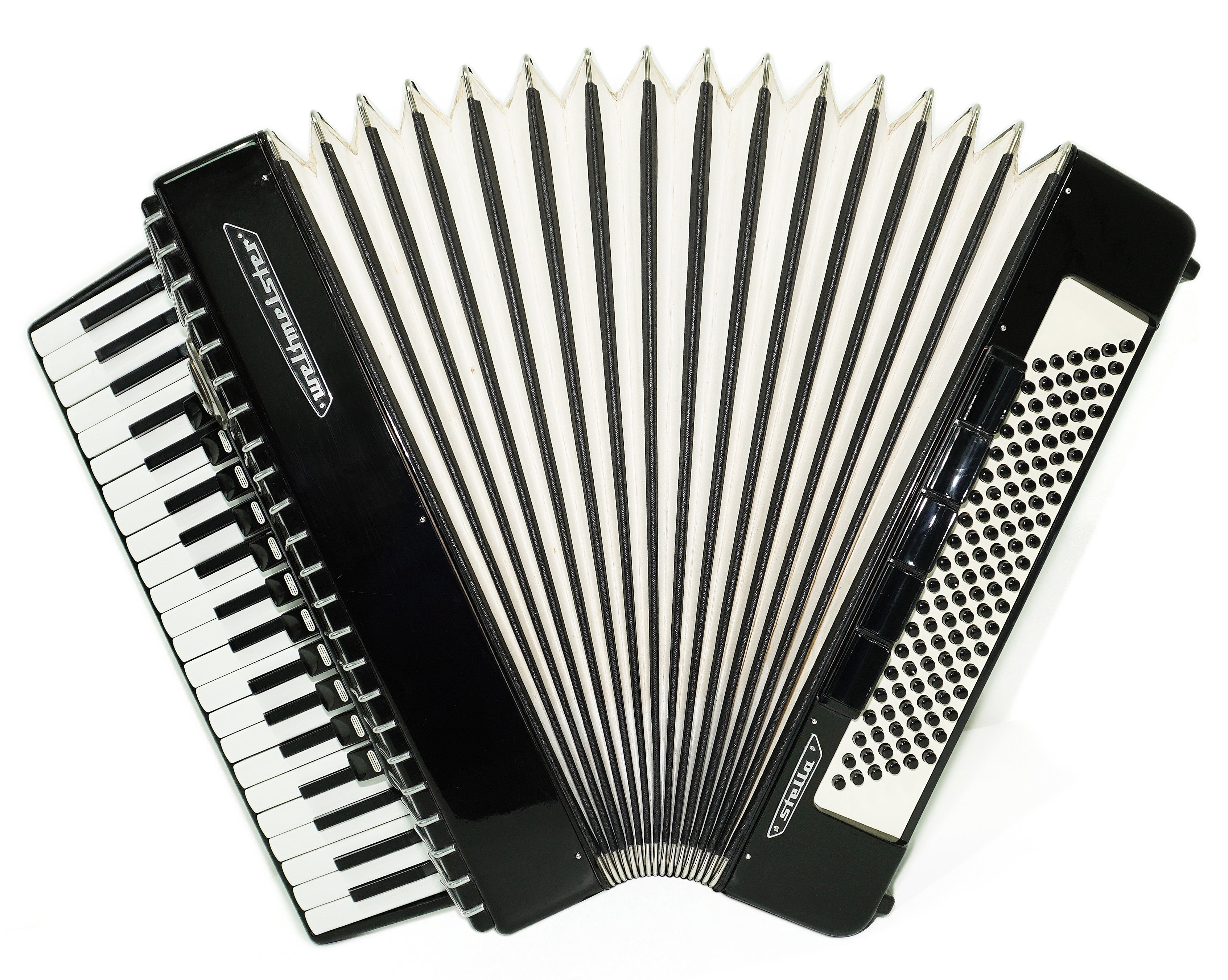 Weltmeister Stella Accordion 120 Bass, German Full Size Keyboard Piano Accordian, New Straps and Soft Bag for Gift, 2703