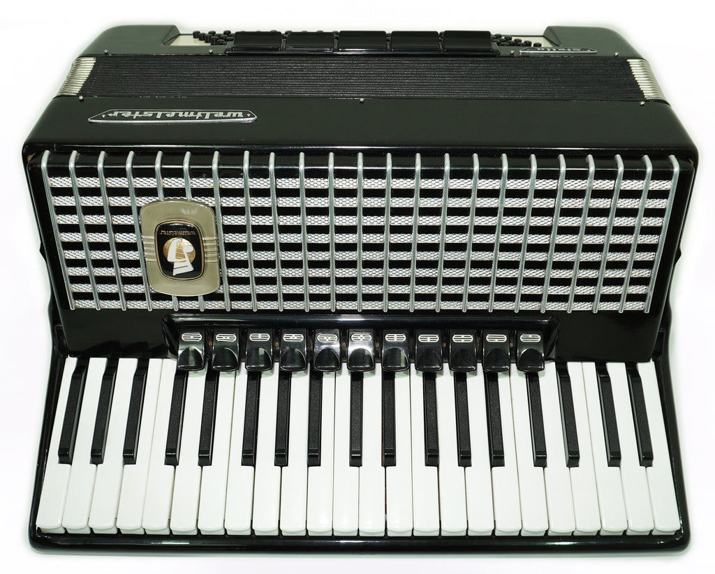 Weltmeister Stella Accordion 120 Bass, German Full Size Keyboard Piano Accordian, New Straps and Soft Bag for Gift, 2703