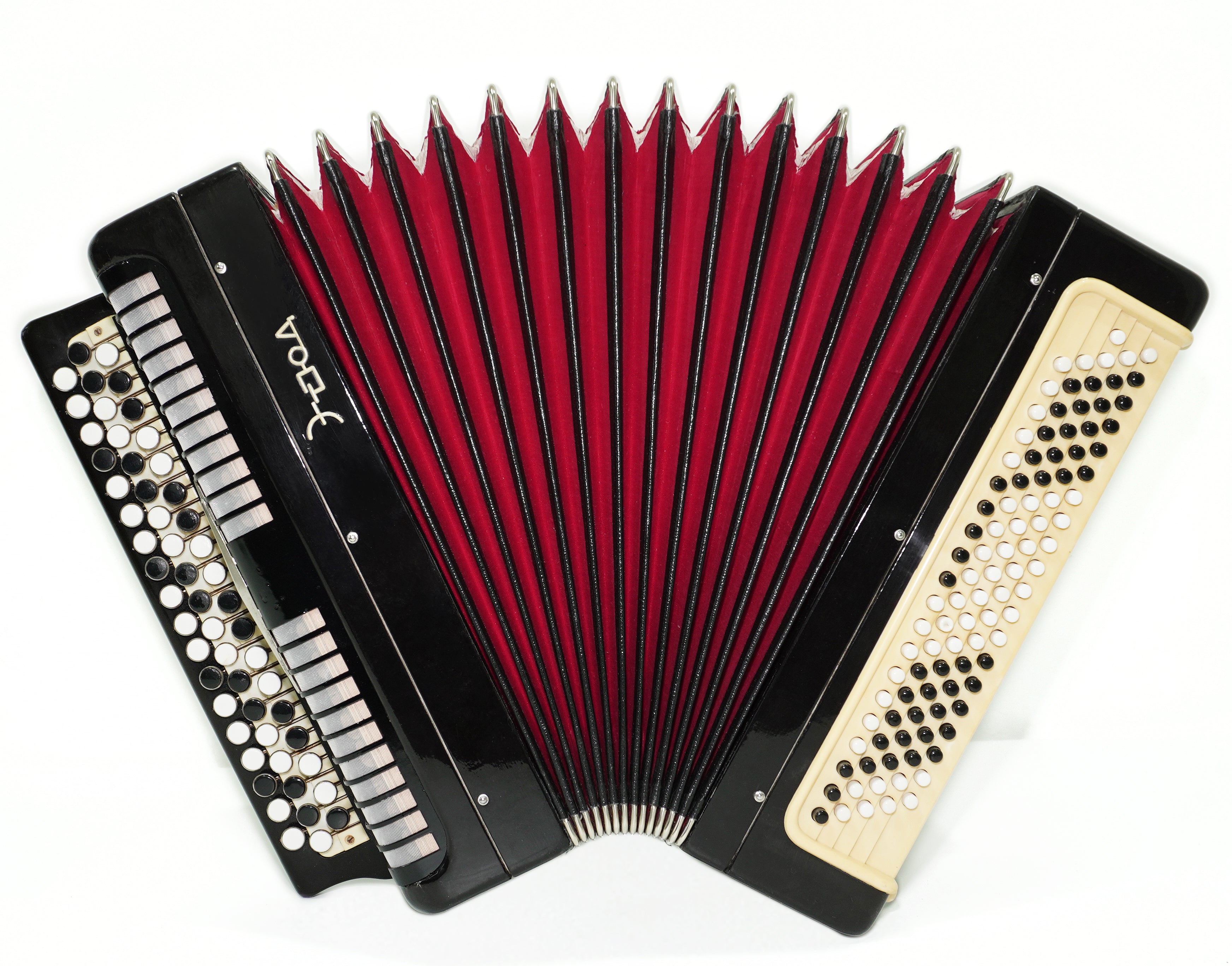 Tulskiy Russian Bayan Etude, 3 Row Chromatic Button Accordion, B System, New Straps and Soft Bag, Soviet Garmoshka Tula, 2700