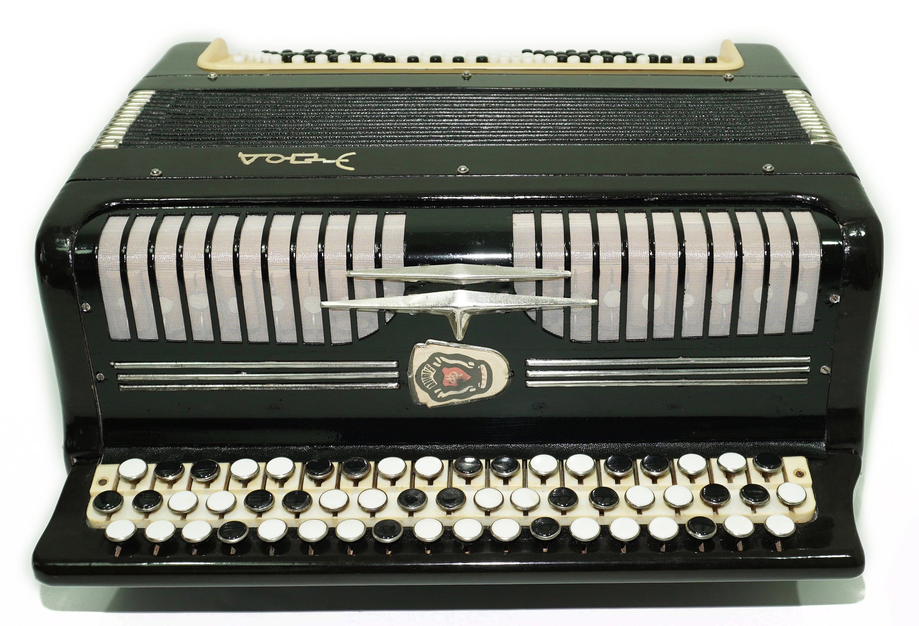 Tulskiy Russian Bayan Etude, 3 Row Chromatic Button Accordion, B System, New Straps and Soft Bag, Soviet Garmoshka Tula, 2700