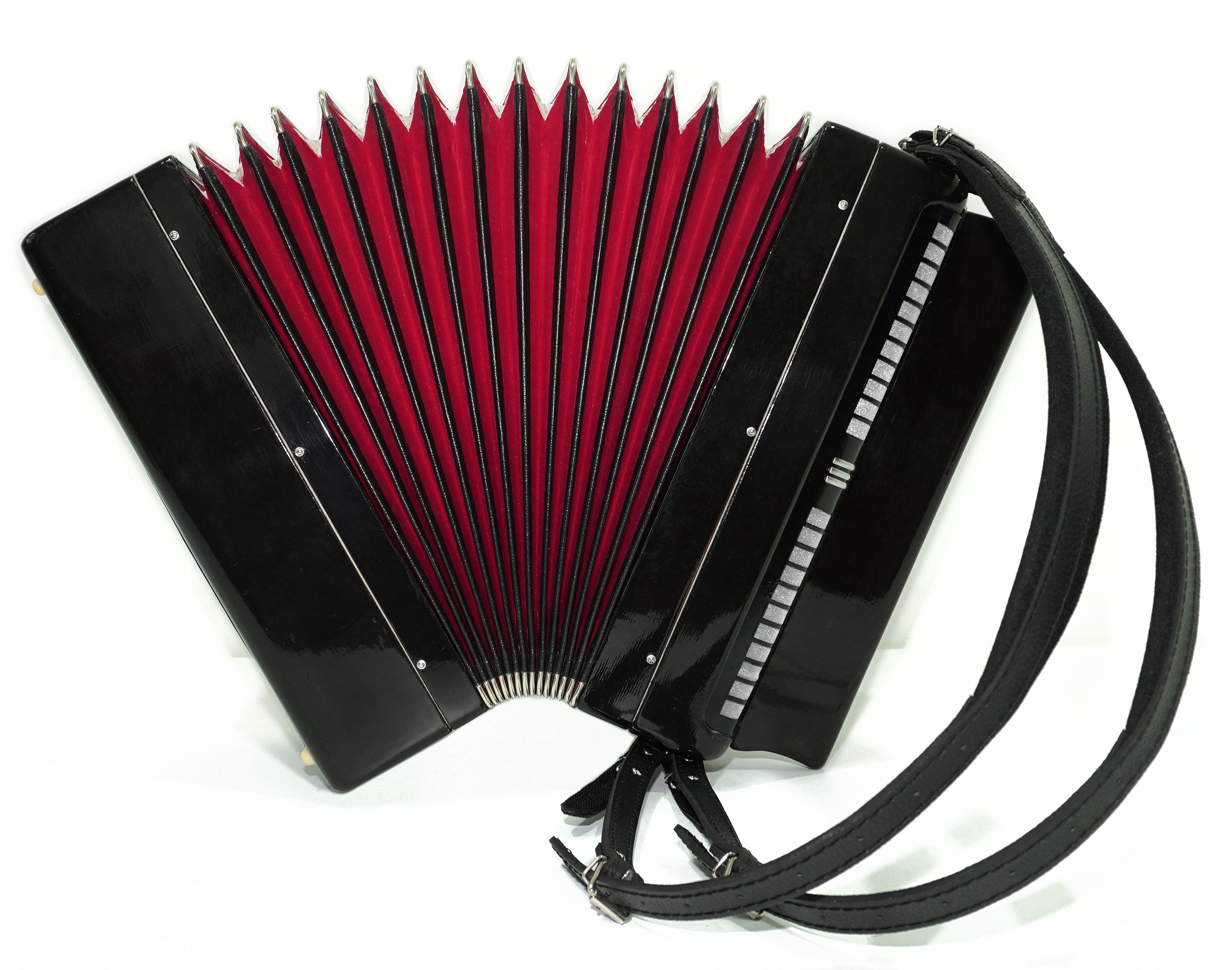 Tulskiy Russian Bayan Etude, 3 Row Chromatic Button Accordion, B System, New Straps and Soft Bag, Soviet Garmoshka Tula, 2700