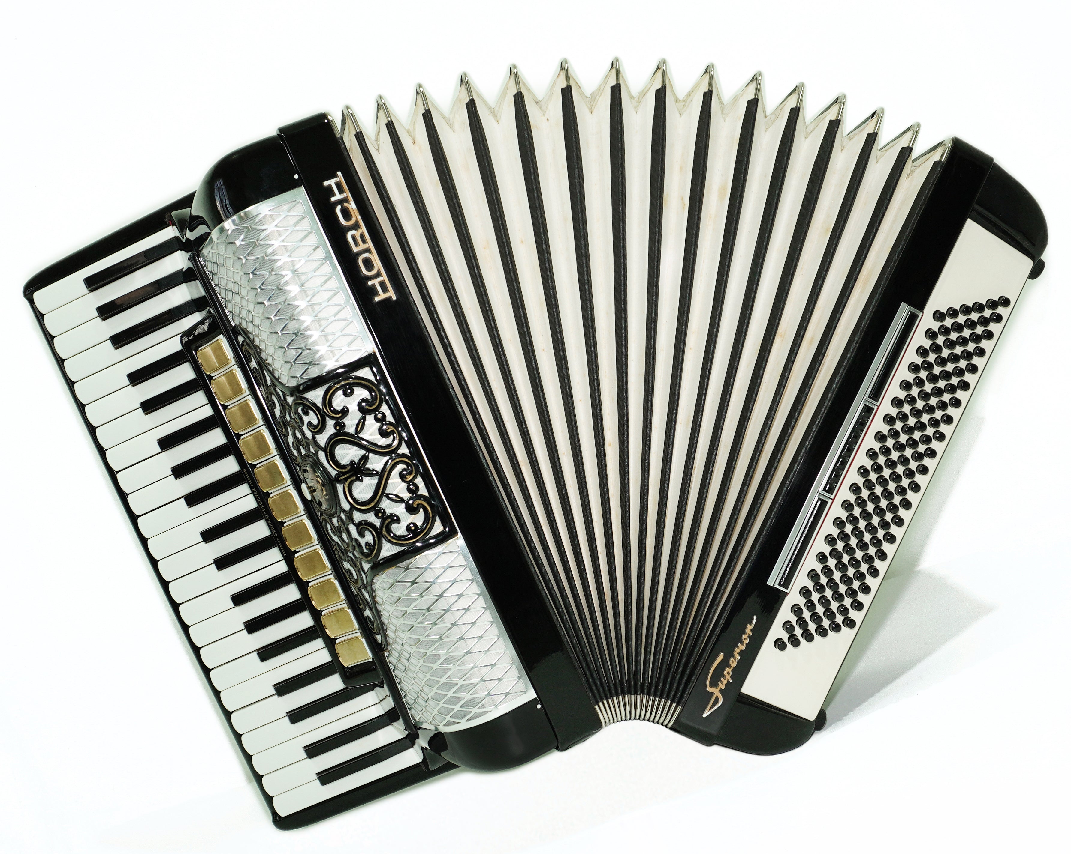 Full Size Horch Accordion 120 Bass, Original Concert Piano Accordion, made in Germany, New Straps and Soft Bag for Gift, Musical Instrument, 2702