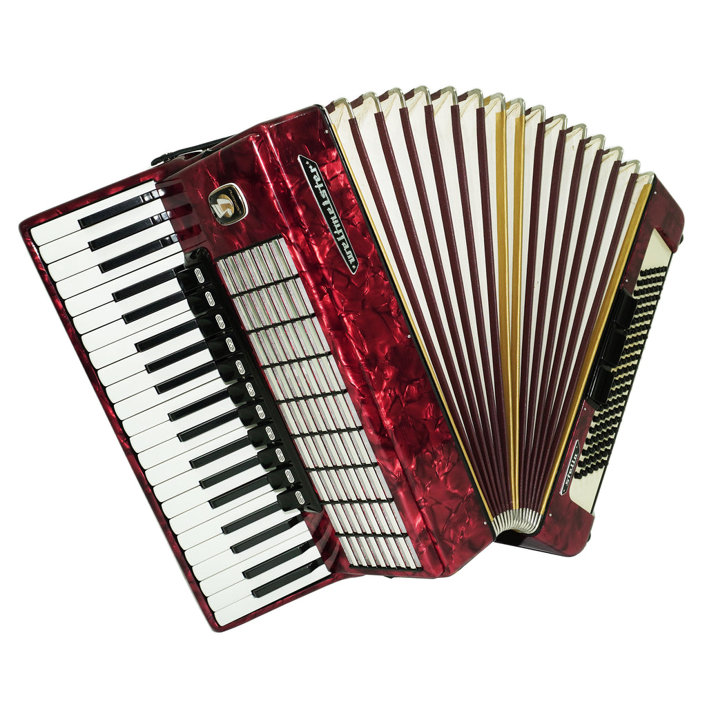 Vintage Weltmeister Stella Accordion 120 Bass, Old German Keyboard Piano Accordian, New Straps and Soft Bag for Gift, 2709