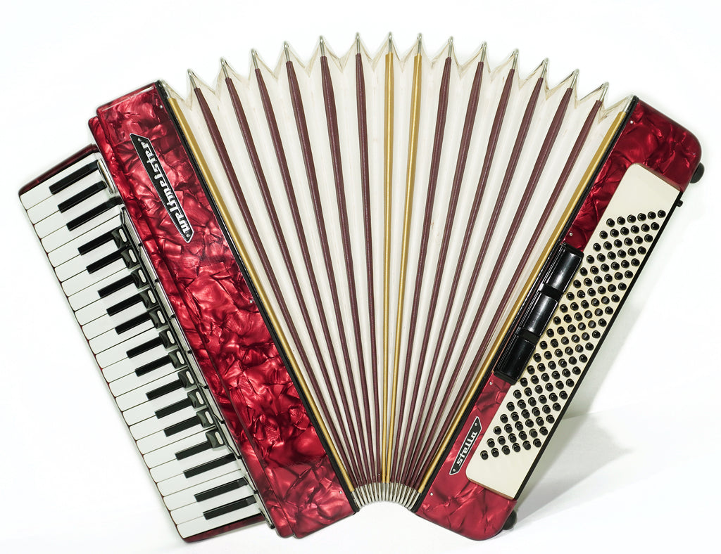 Vintage Weltmeister Stella Accordion 120 Bass, Old German Keyboard Piano Accordian, New Straps and Soft Bag for Gift, 2709